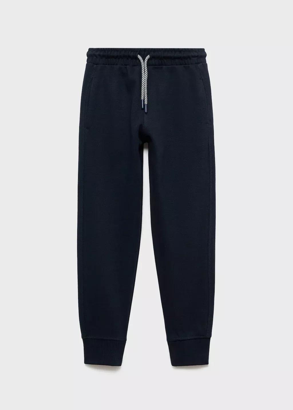 Navy Pique Jogger Trousers, Kids Boys, , large image number 0