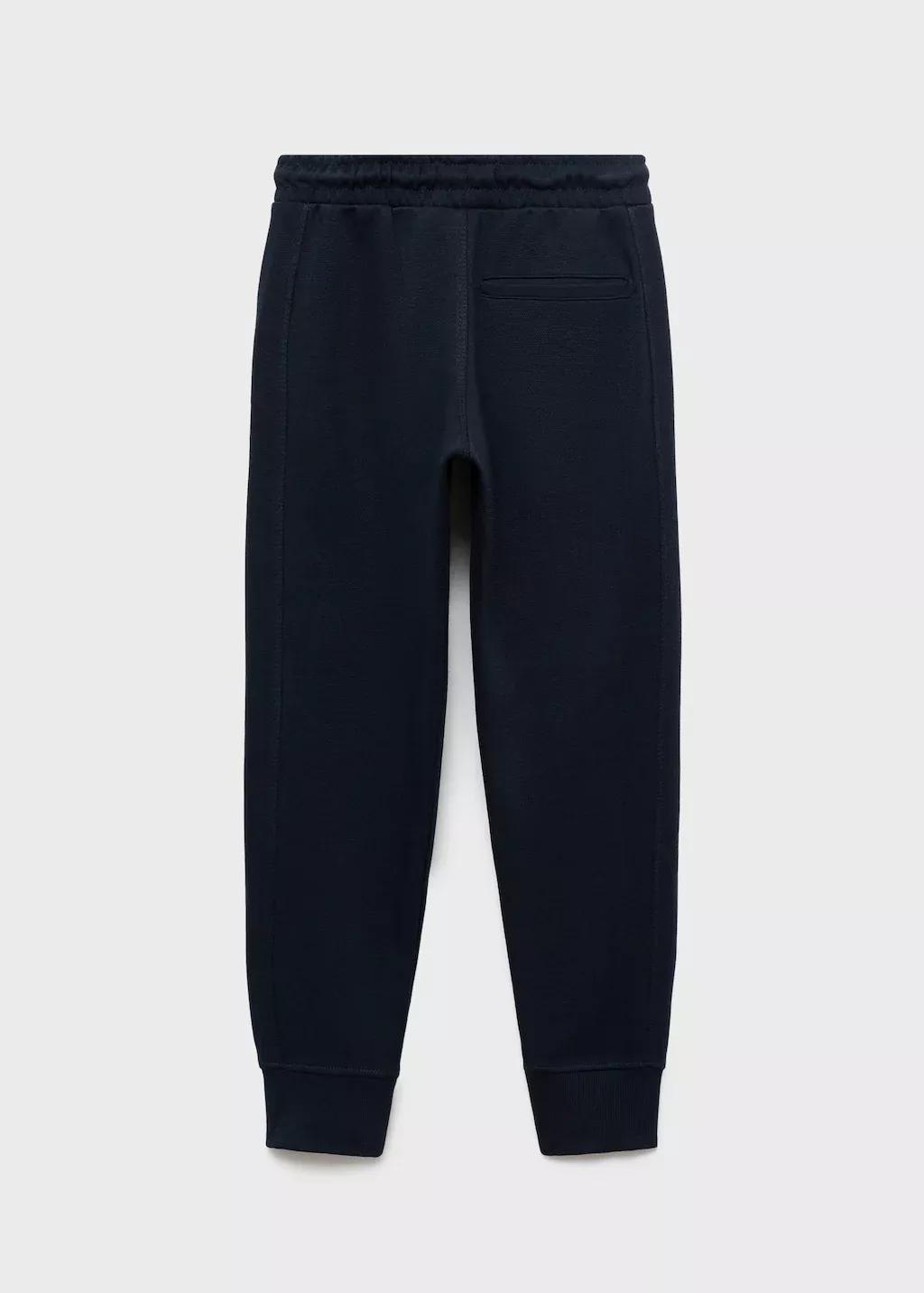 Navy Pique Jogger Trousers, Kids Boys, , large image number 1