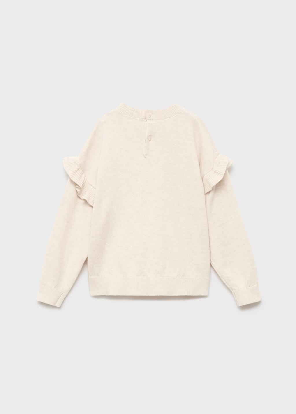 Beige Ruffle Knitted Sweater, Baby Girl, , large image number 1