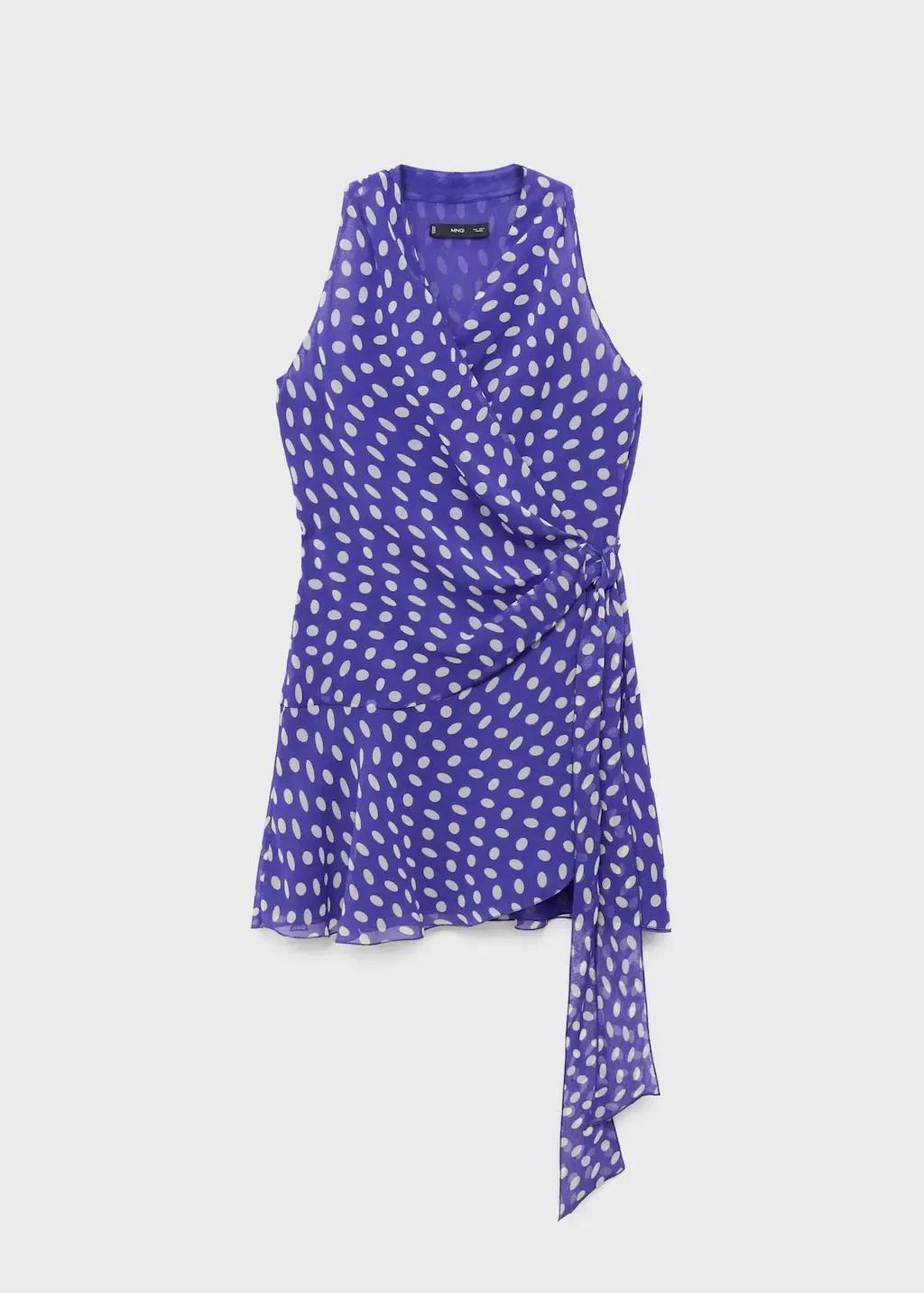 Brown Dots Wrap Dress, , large image number 3