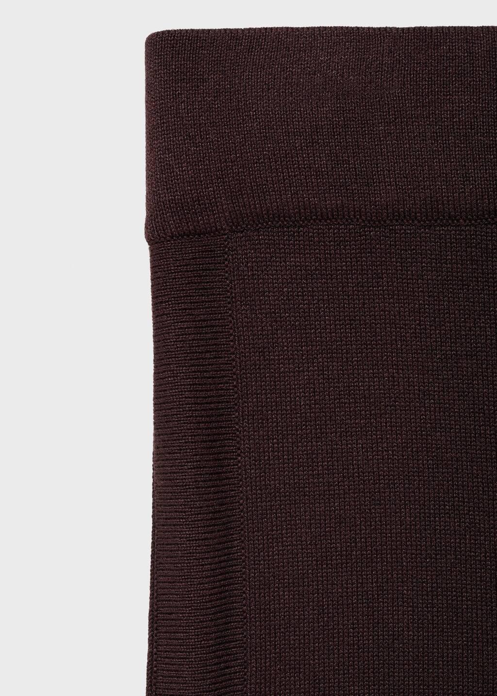 Brown Fine-knit wide-leg trousers, Dark Brown, large image number 4