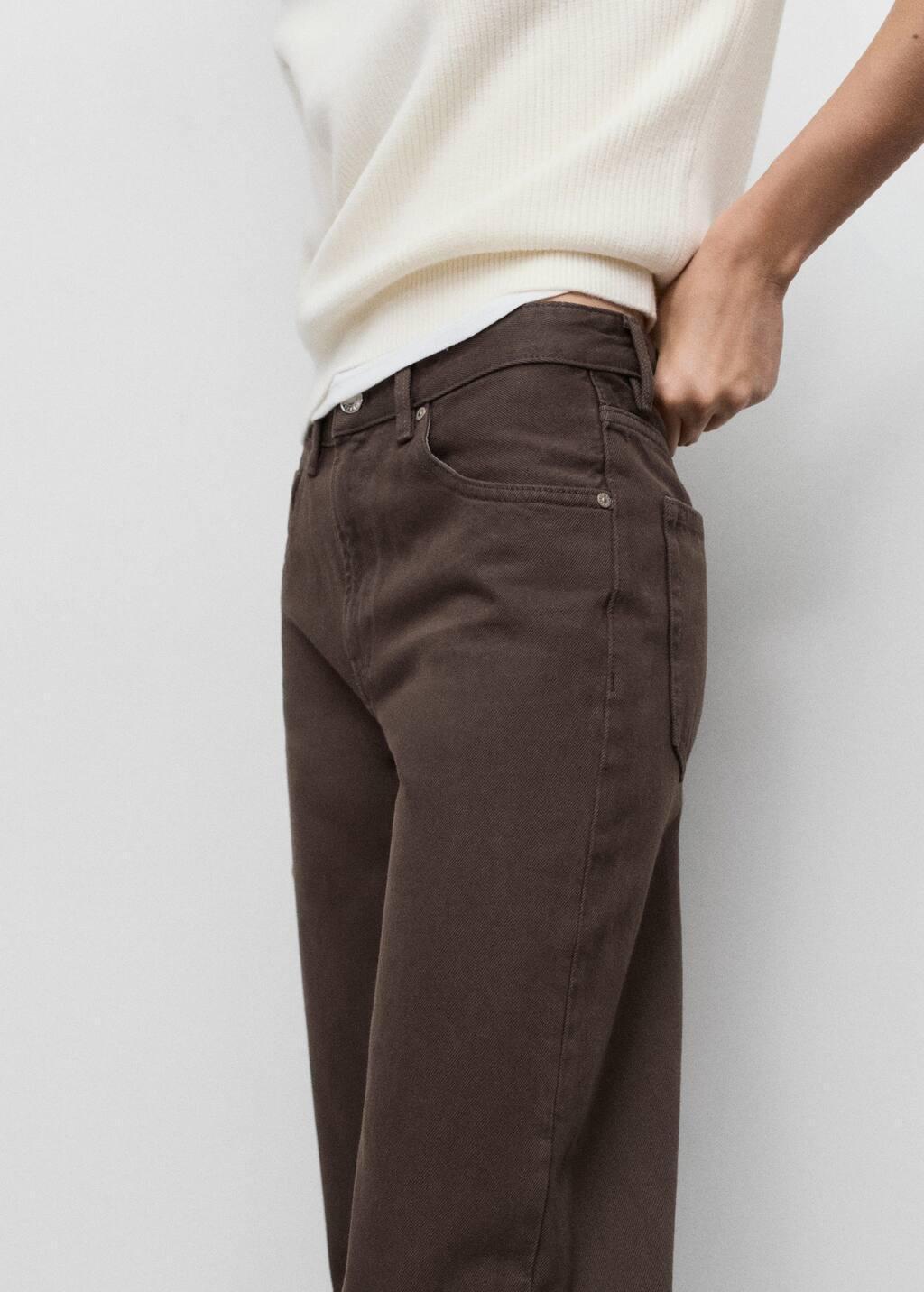 Brown Miami Medium-Rise Straight-Fit Jeans, , large image number 2