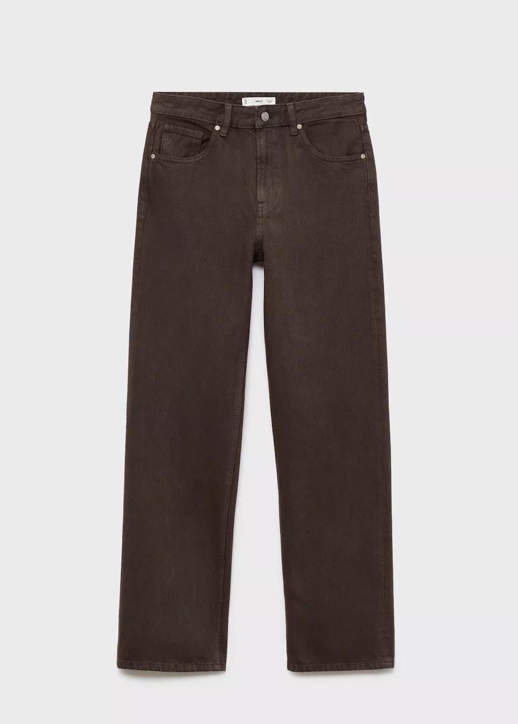 Brown Miami Medium-Rise Straight-Fit Jeans, , large image number 3
