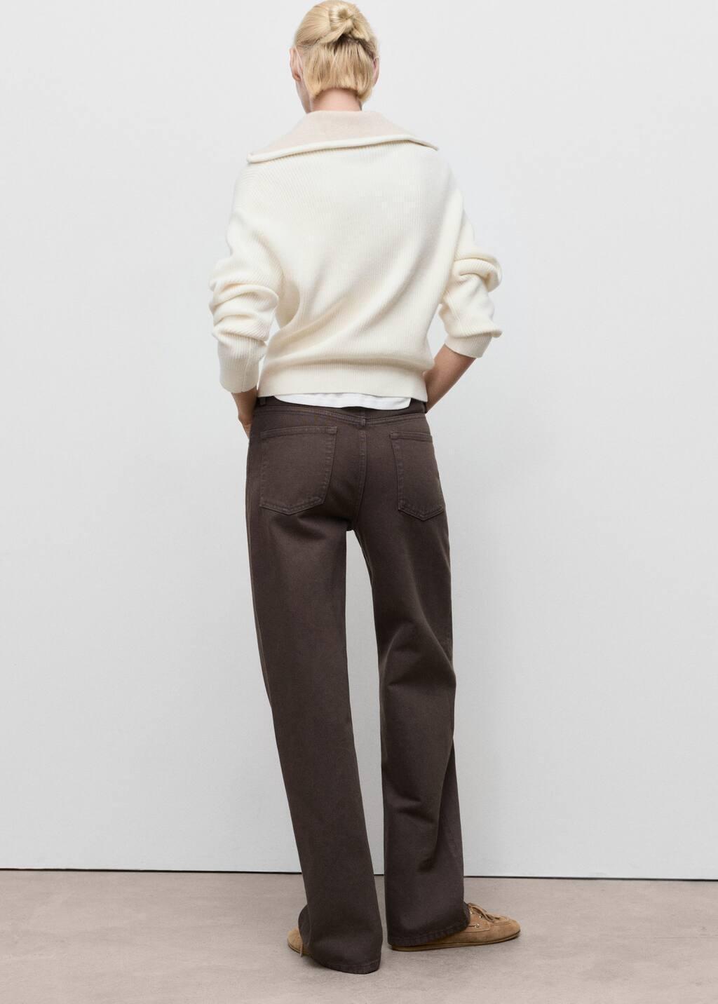Brown Miami Medium-Rise Straight-Fit Jeans, , large image number 5