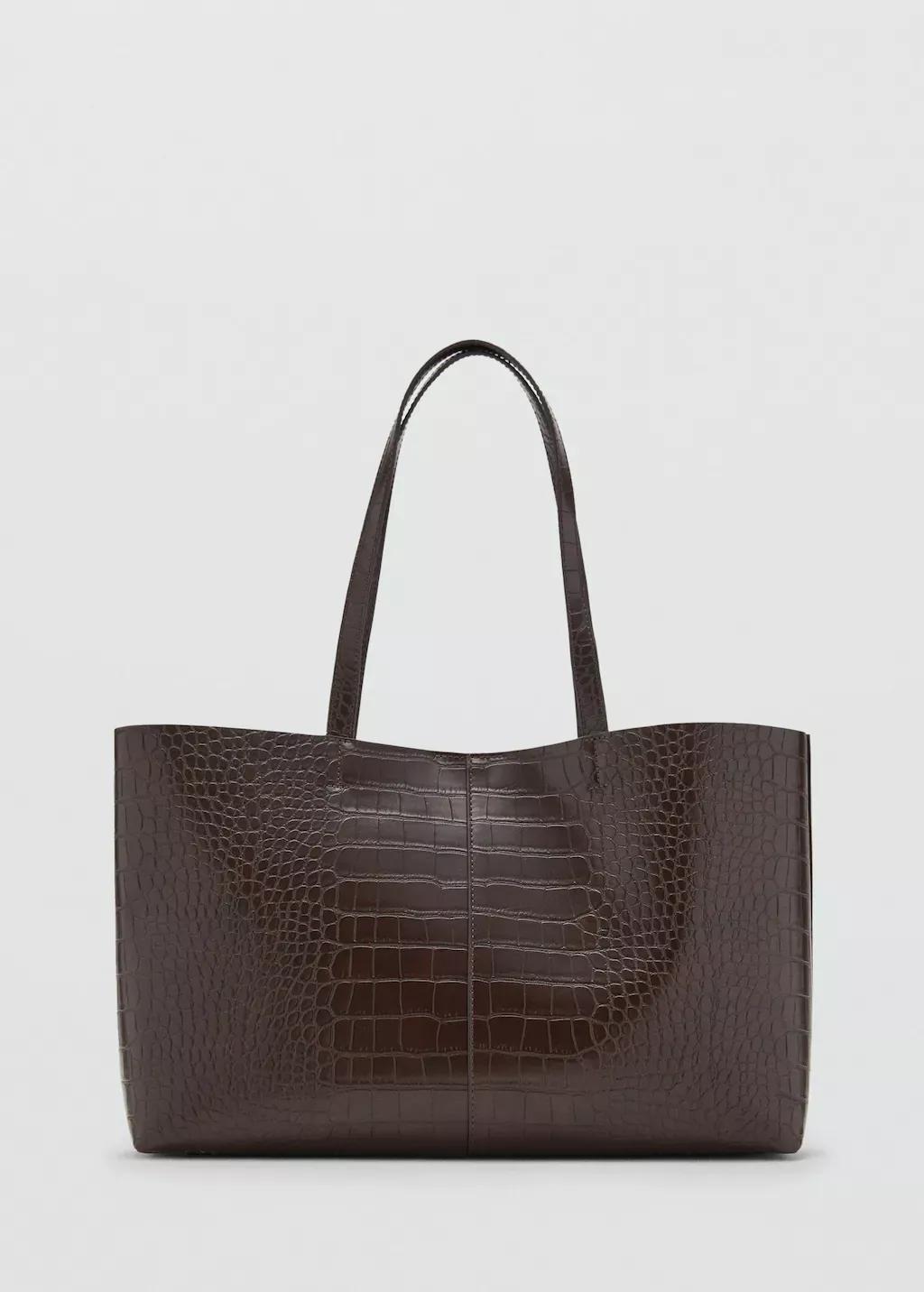 DARK BROWN Shopper bag with double handle, 0201_32, large image number 3