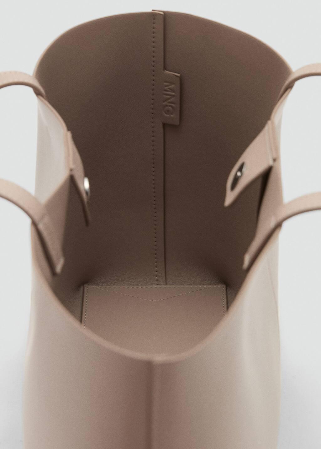 Brown Shopper Bag With Double Handle, Medium Brown, medium