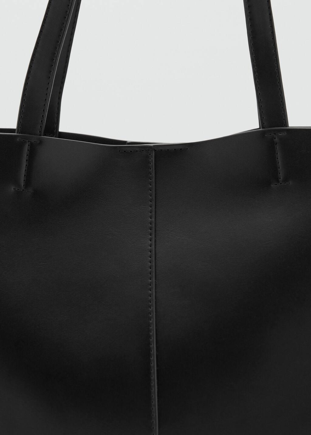 BLACK Shopper bag with double handle, Black, large image number 1