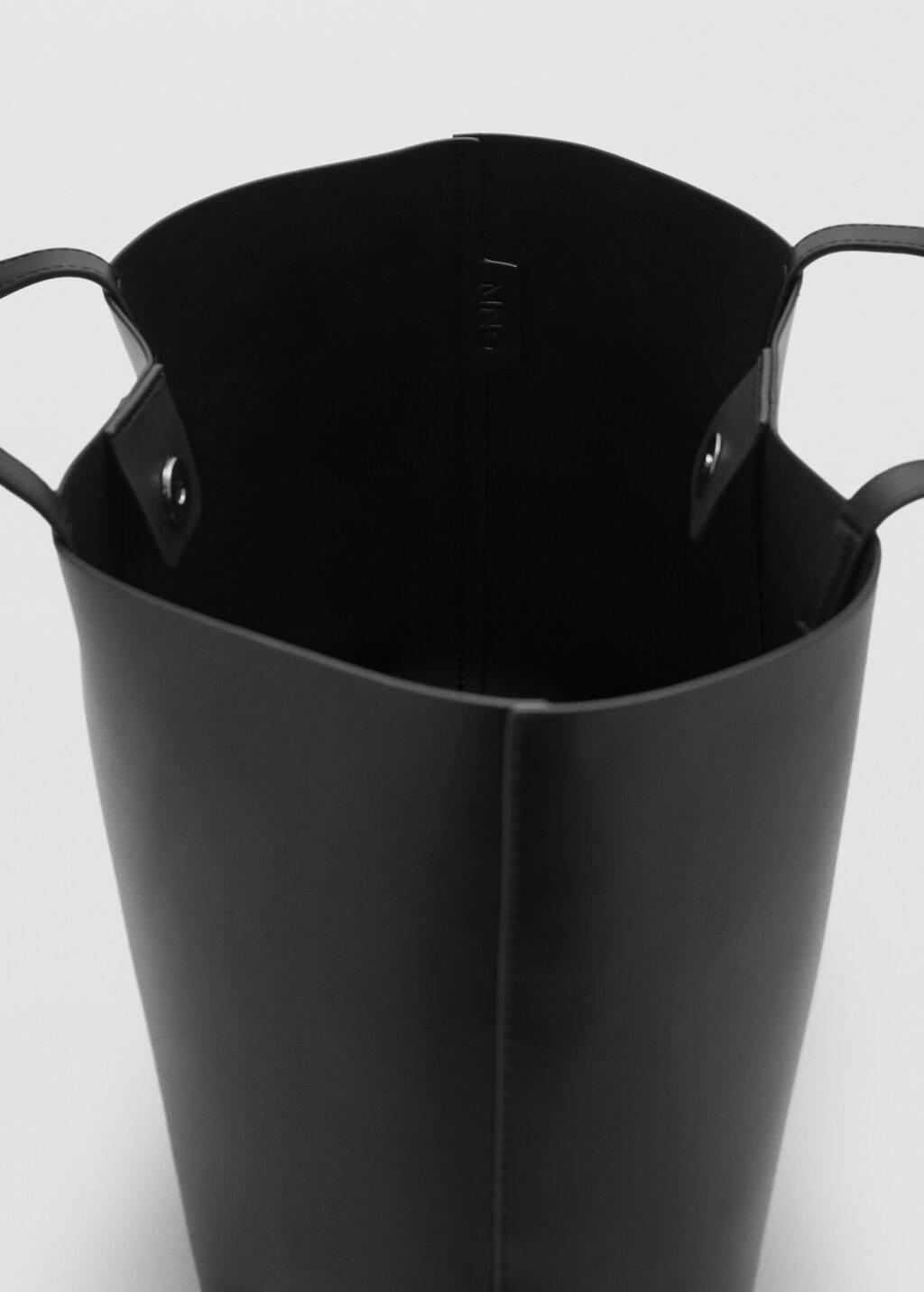 BLACK Shopper bag with double handle, Black, large image number 2