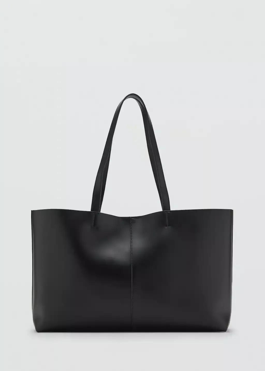 BLACK Shopper bag with double handle, Black, large image number 3