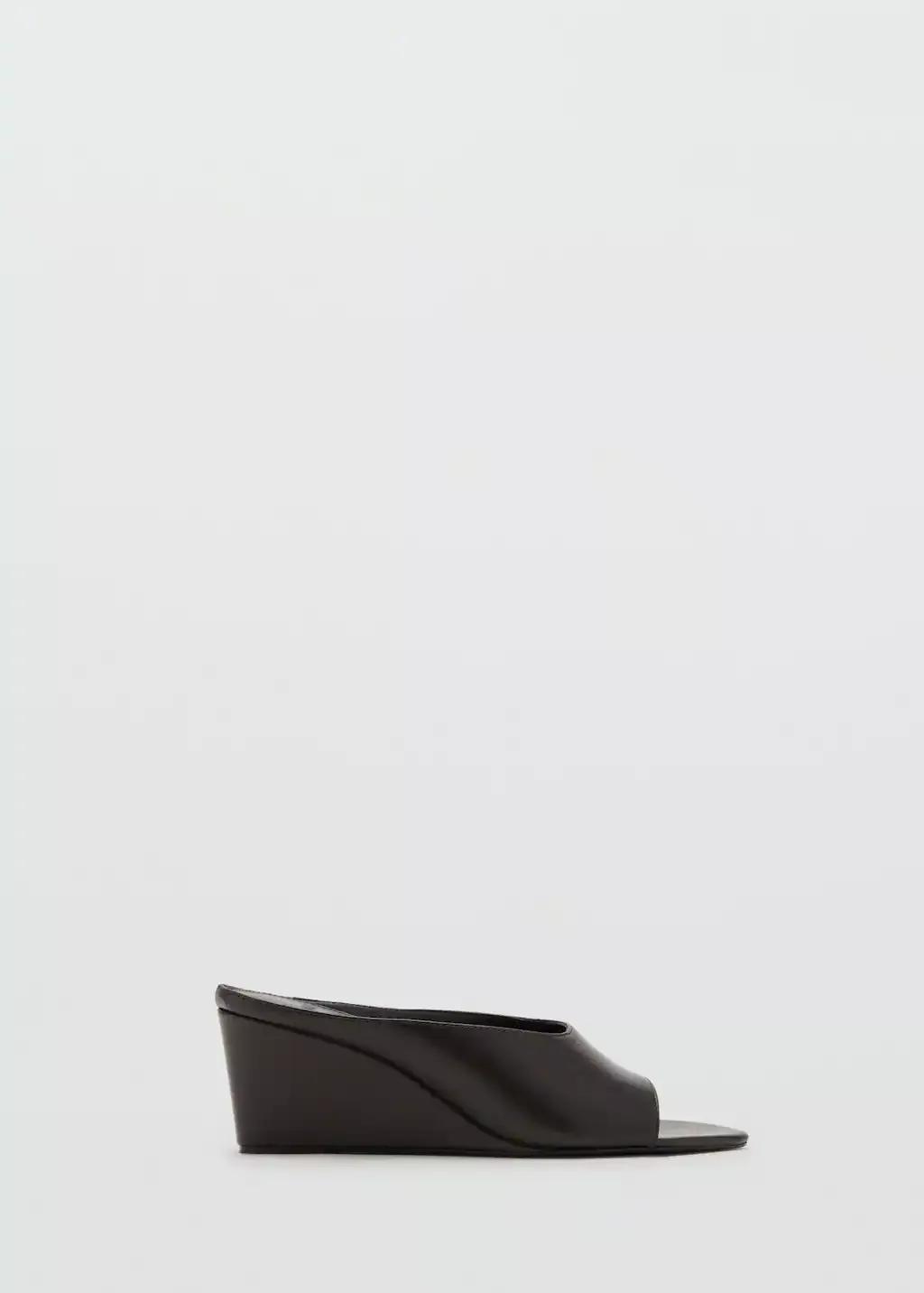 Brown Leather Wedge Sandals, , large image number 3