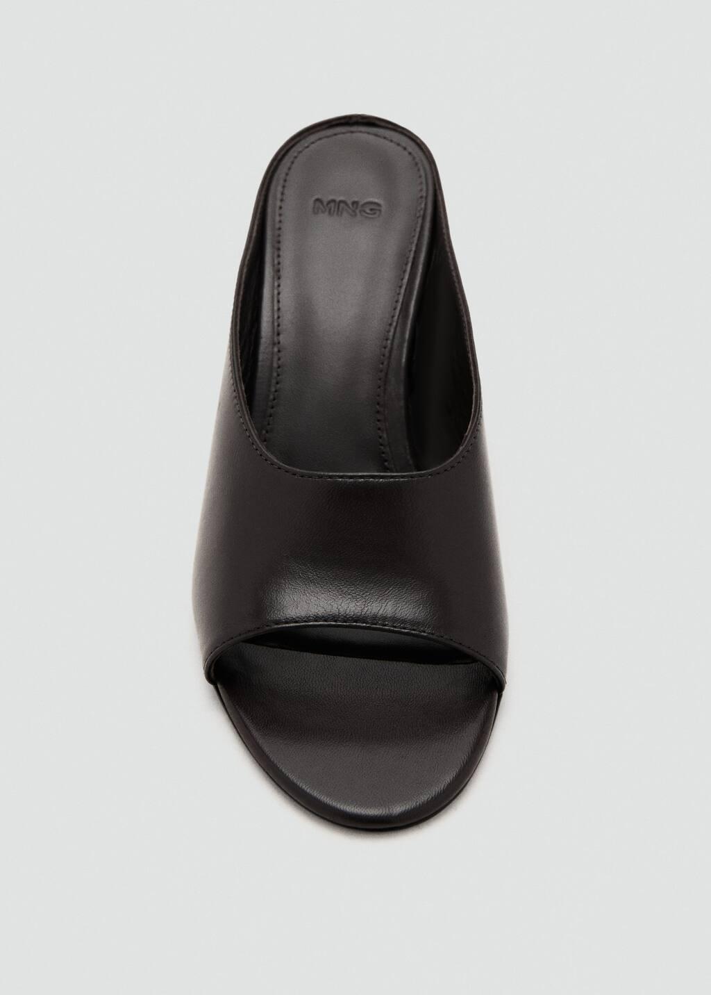 Brown Leather Wedge Sandals, , large image number 4