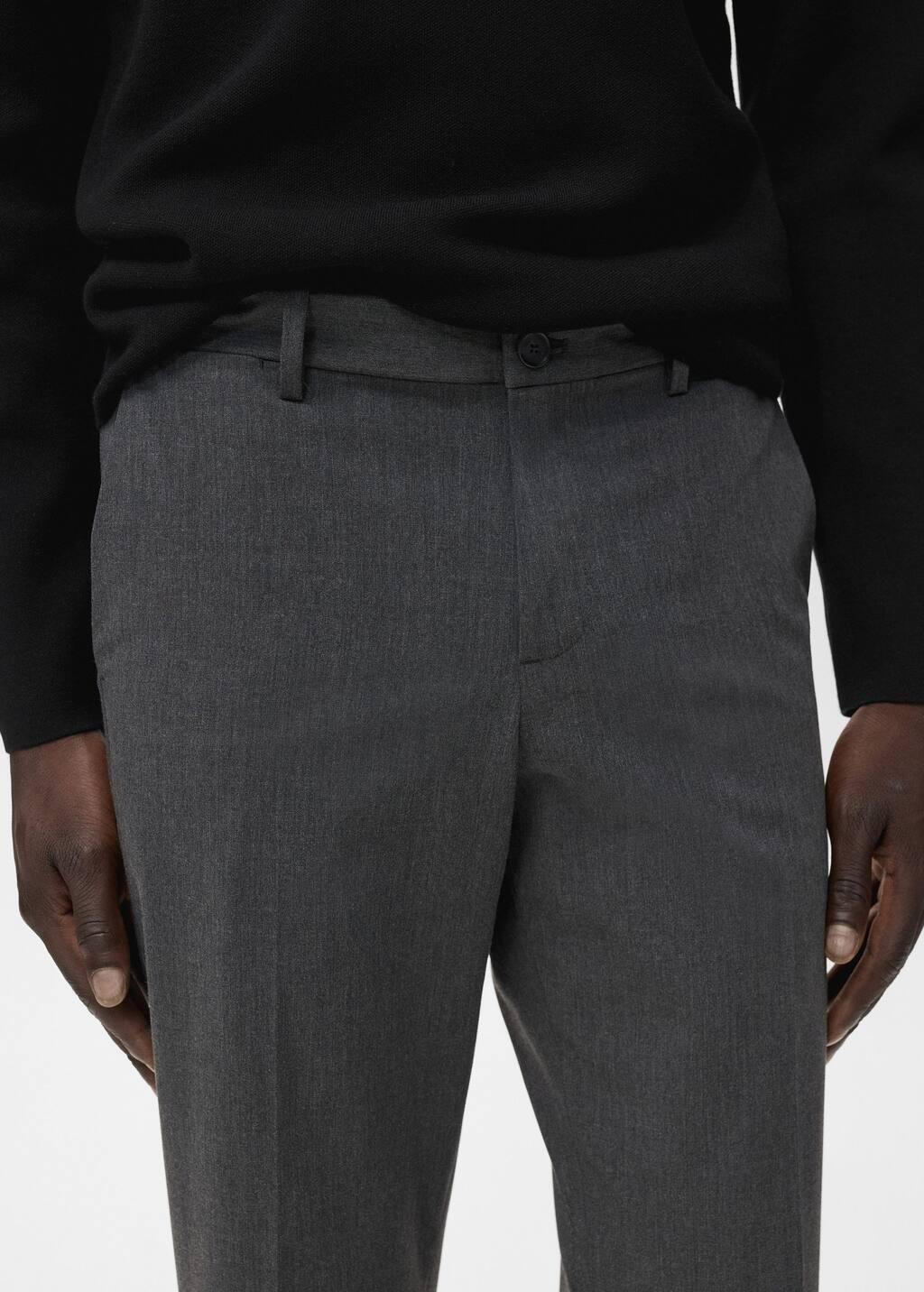 GREY Bologna slim-fit comfort-stretch trousers, Grey, large image number 1