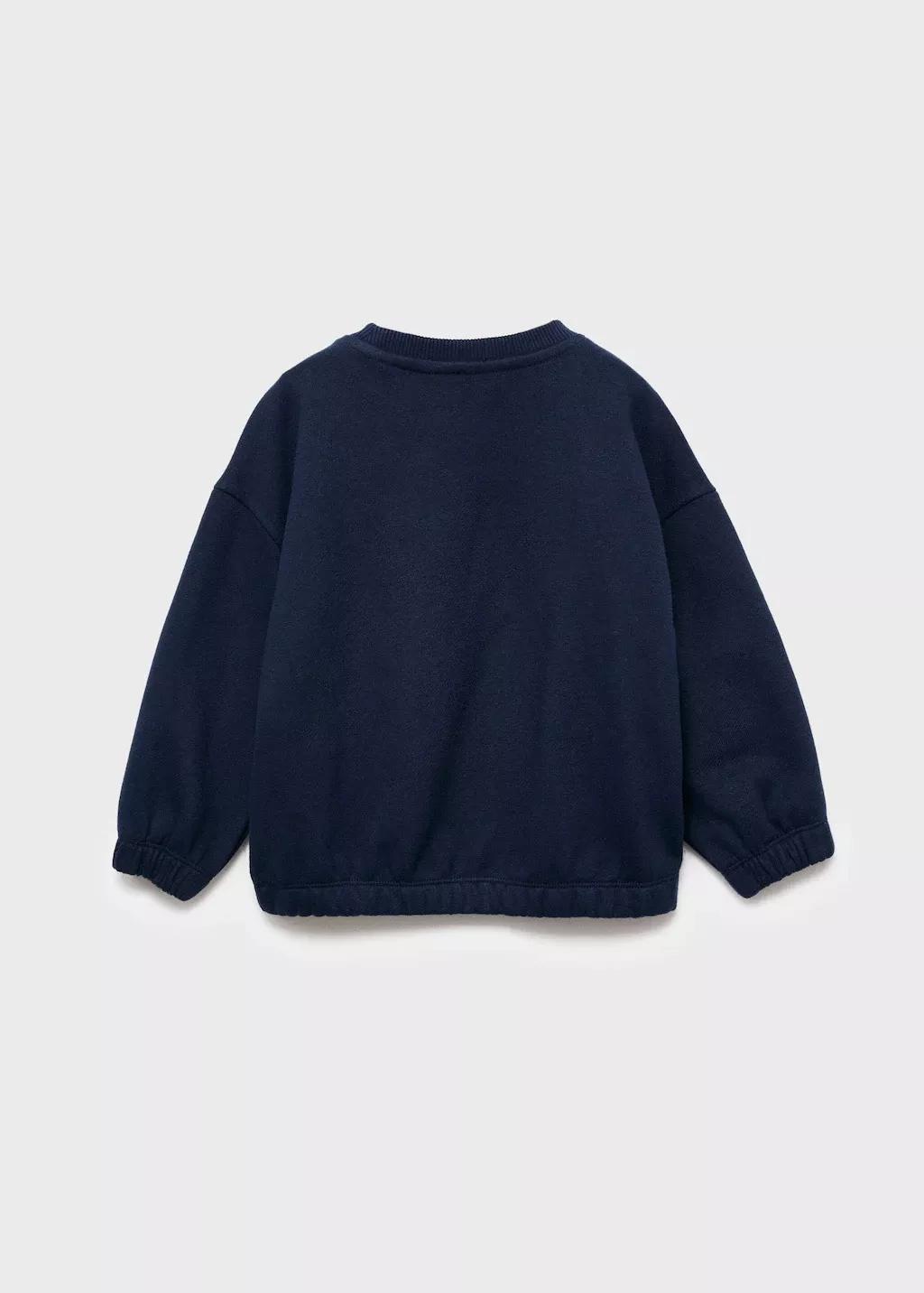 Navy Printed Embossed Sweatshirt, Baby Boy, , large image number 1