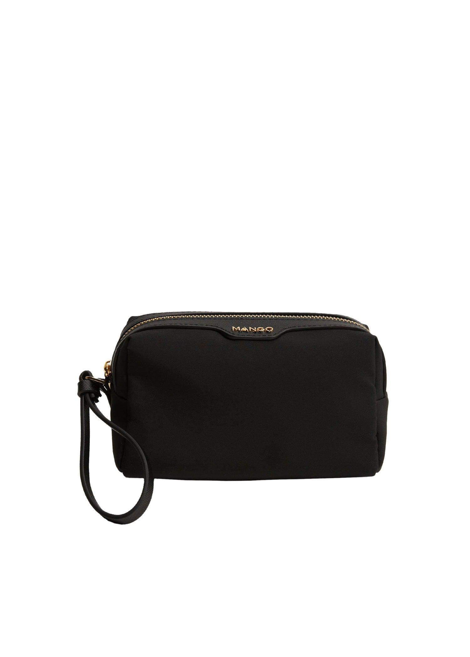 Black Logo Zipper Toiletry Bag, , large image number 0