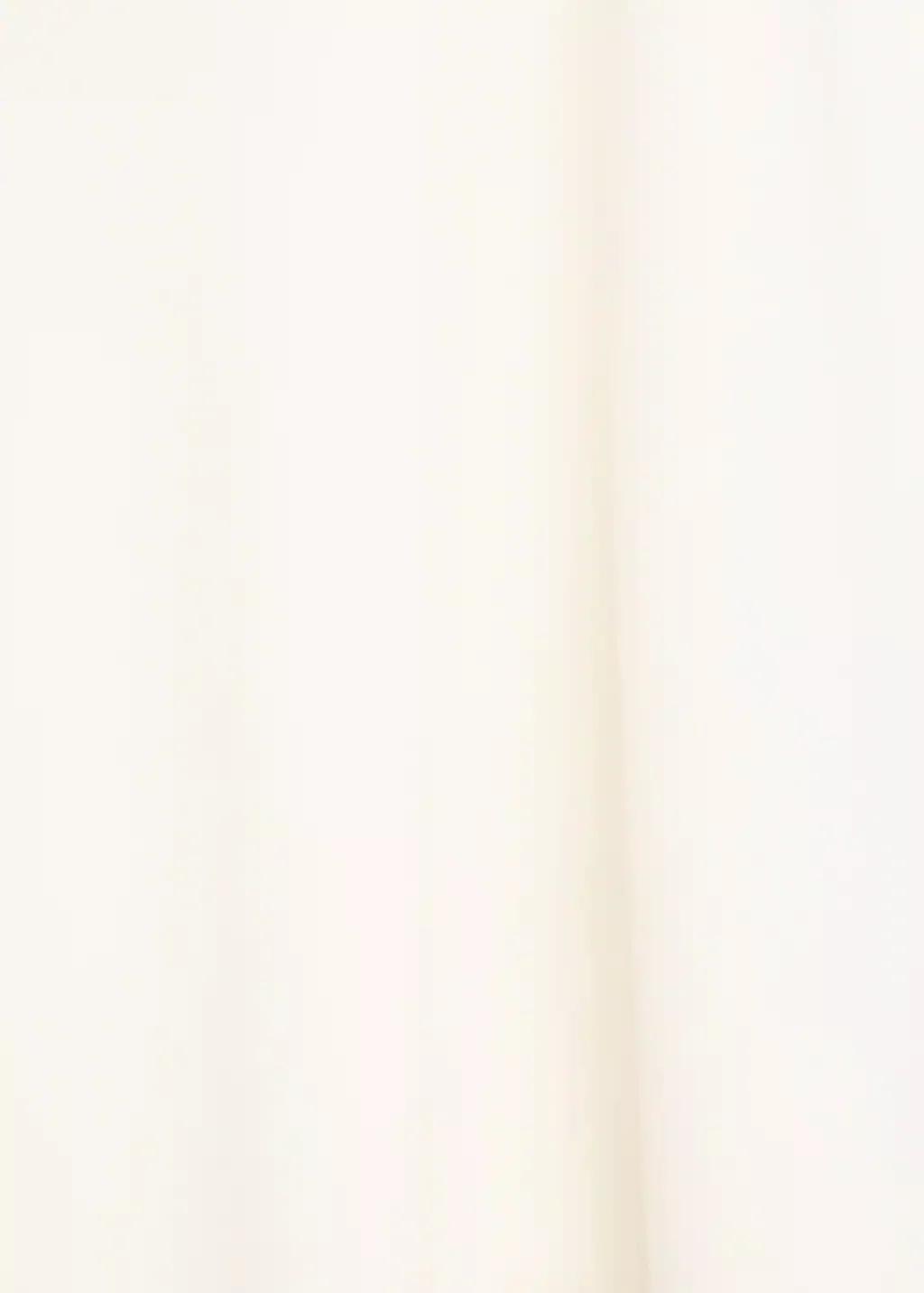 White High-Neck Blouse With Asymmetrical Sleeves, Natural White, large image number 1