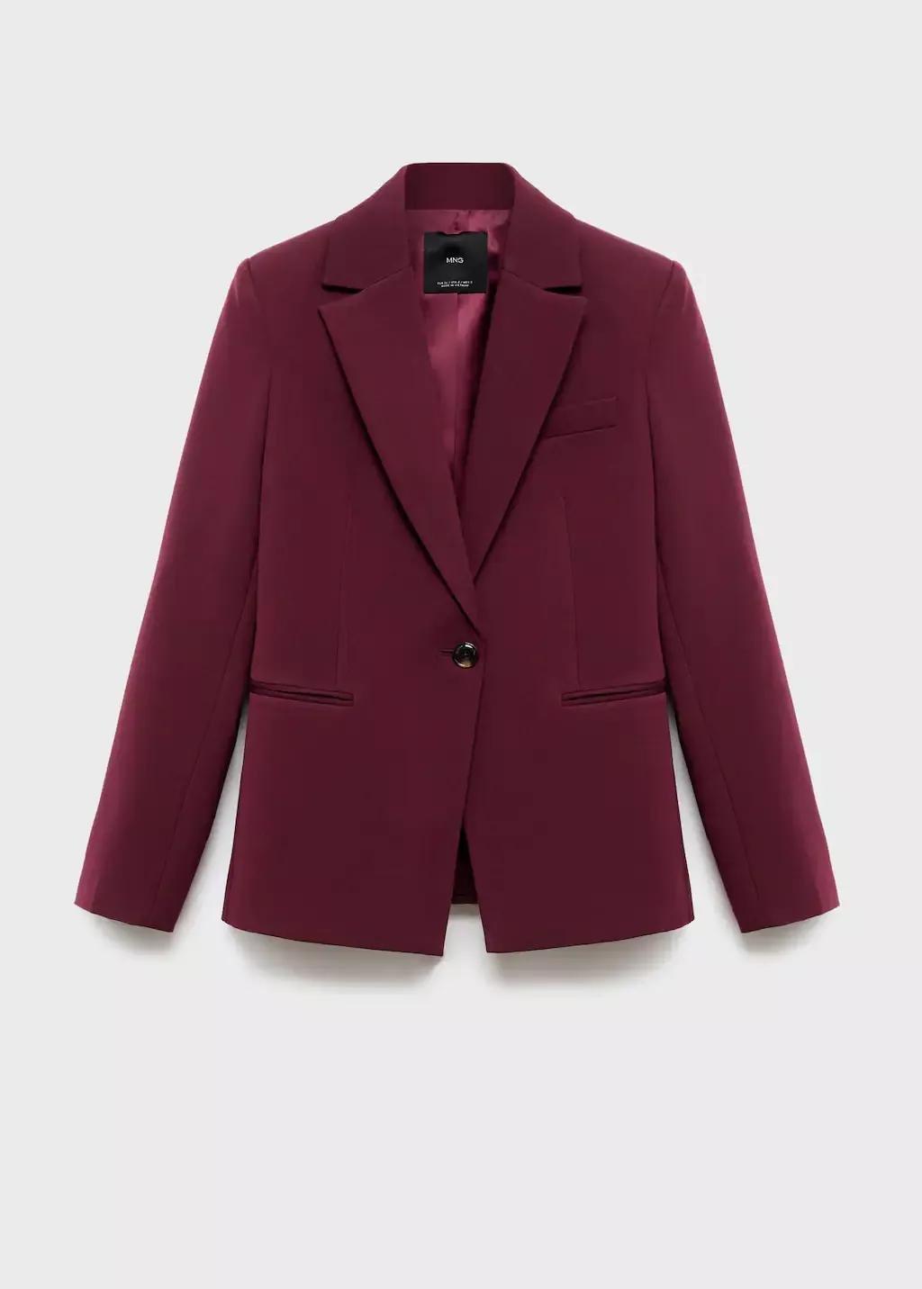 Red Fitted Suit Jacket, , large image number 0