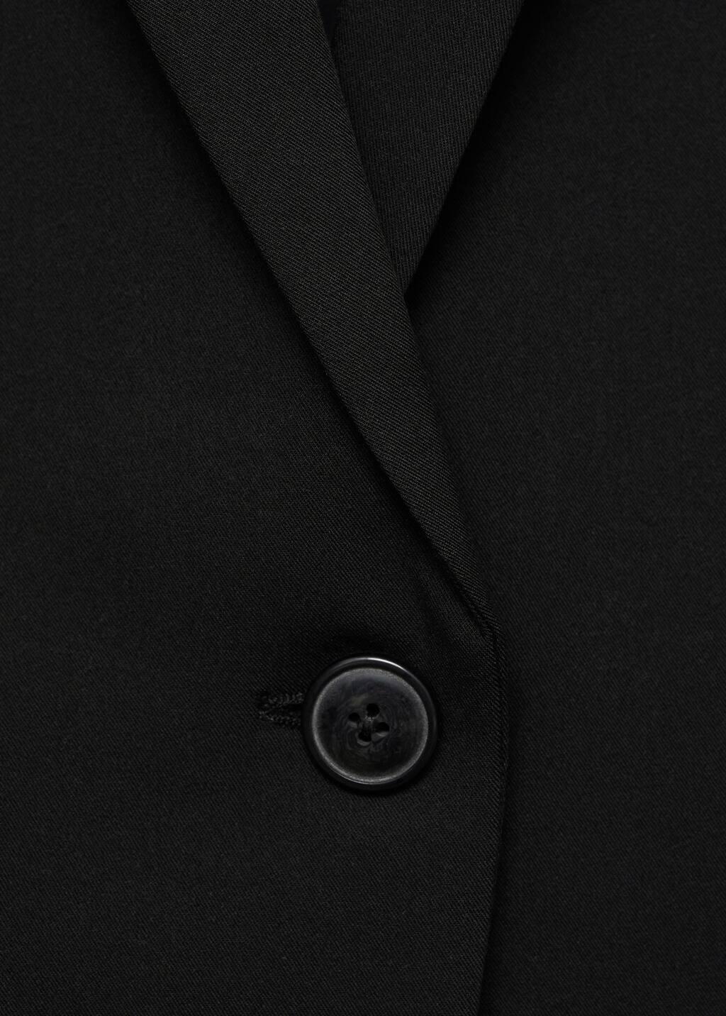Black Fitted Suit Jacket, , large image number 7