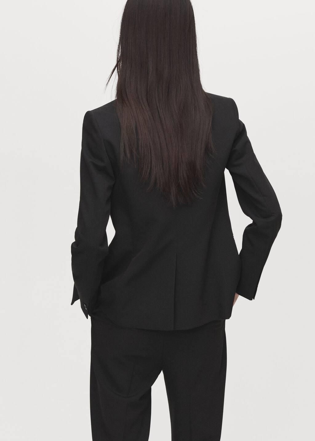 Black Fitted Suit Jacket, , large image number 8