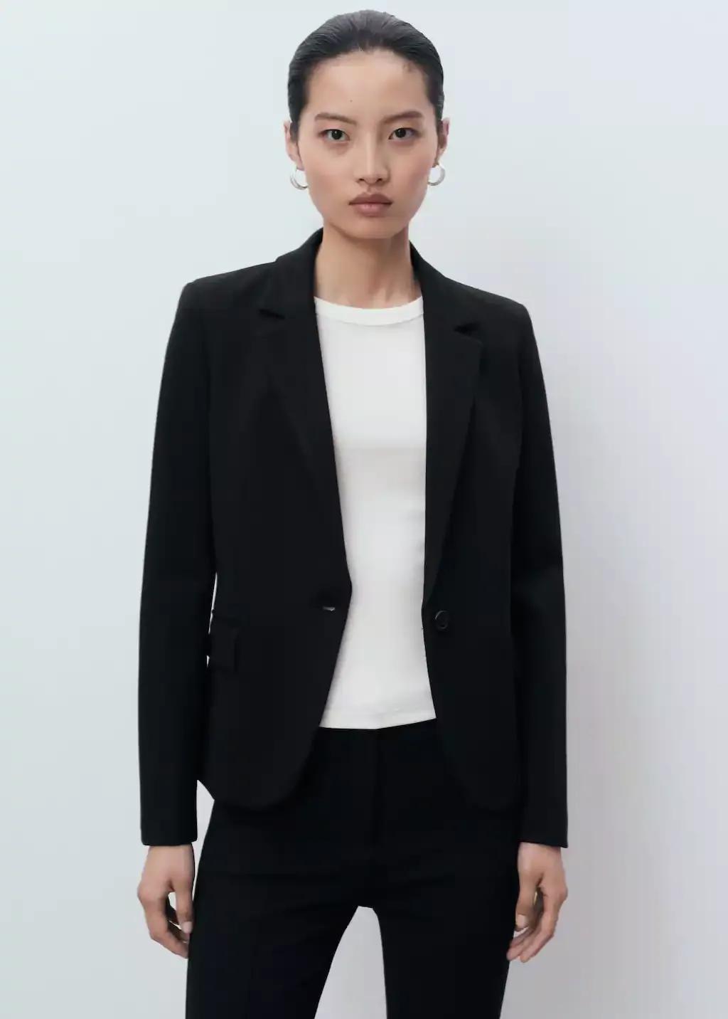 Black Straight Mid-Rise Trousers, , large image number 0