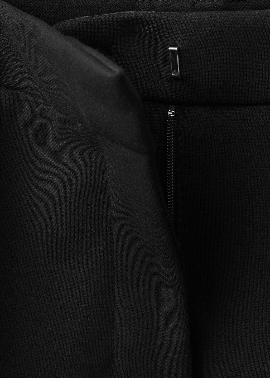 Black Straight Mid-Rise Trousers, , large image number 4