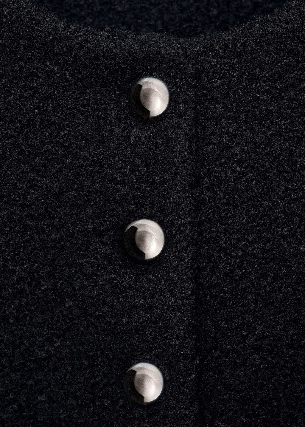 Navy Boucle Jacket With Jewel Buttons, Navy, medium