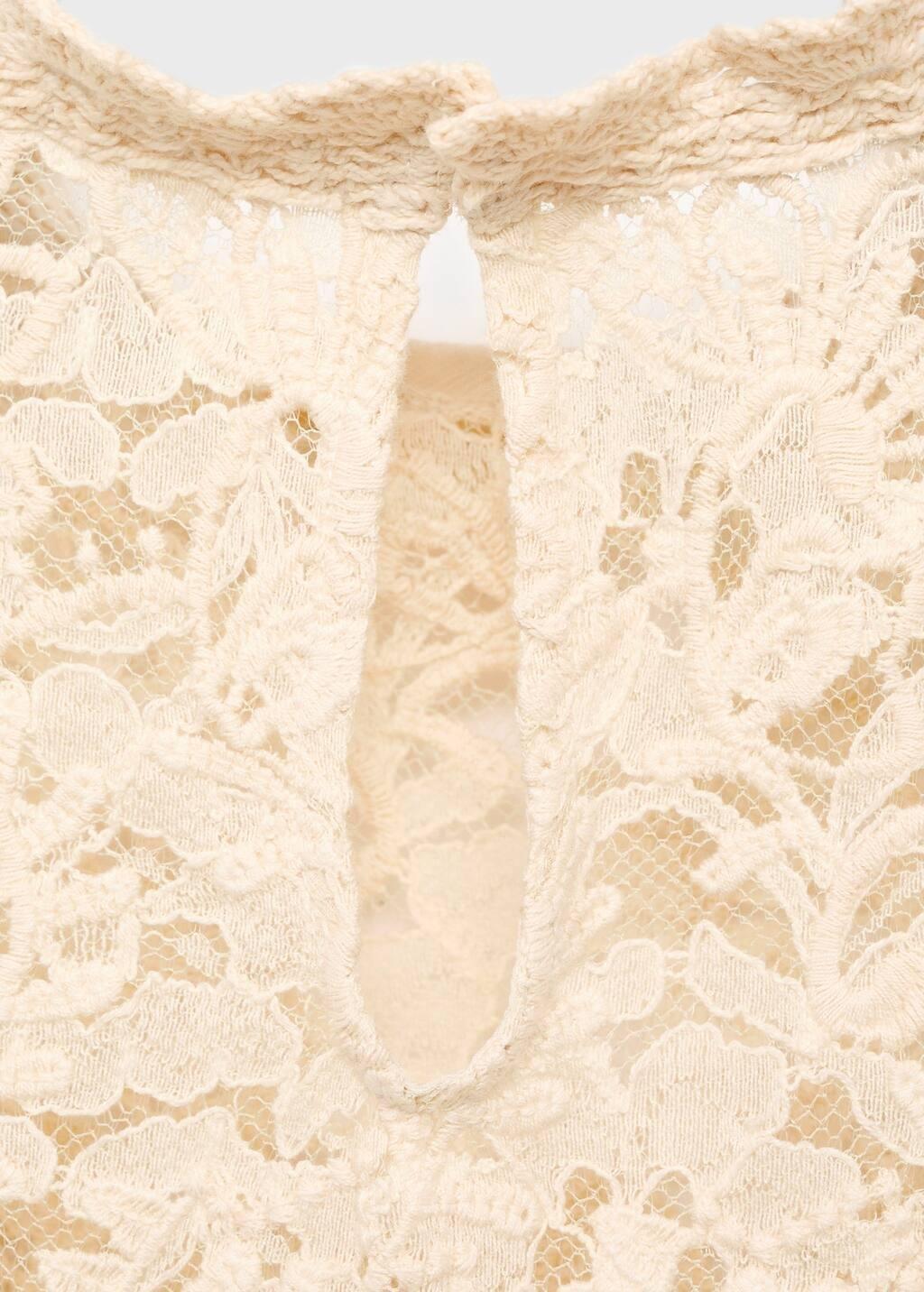 Beige Lace Combination Blouse, , large image number 1