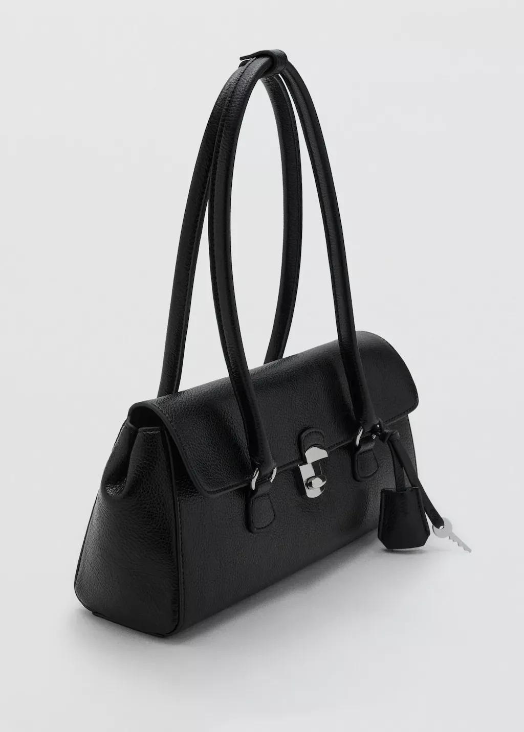 Black City Shoulder Flap Bag, Black, large image number 2