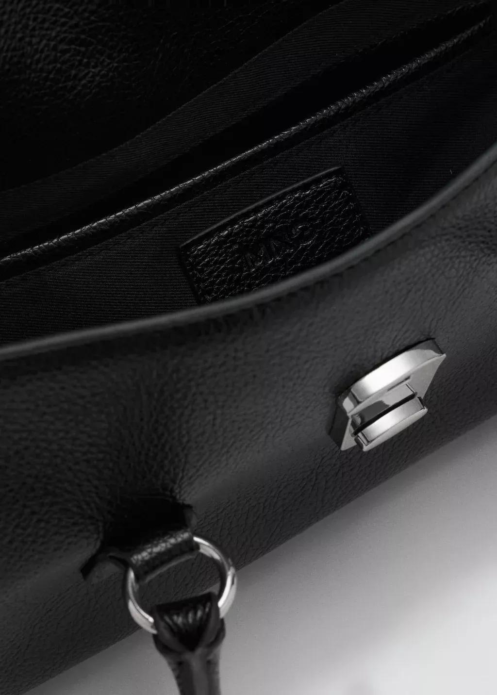 Black City Shoulder Flap Bag, Black, large image number 3
