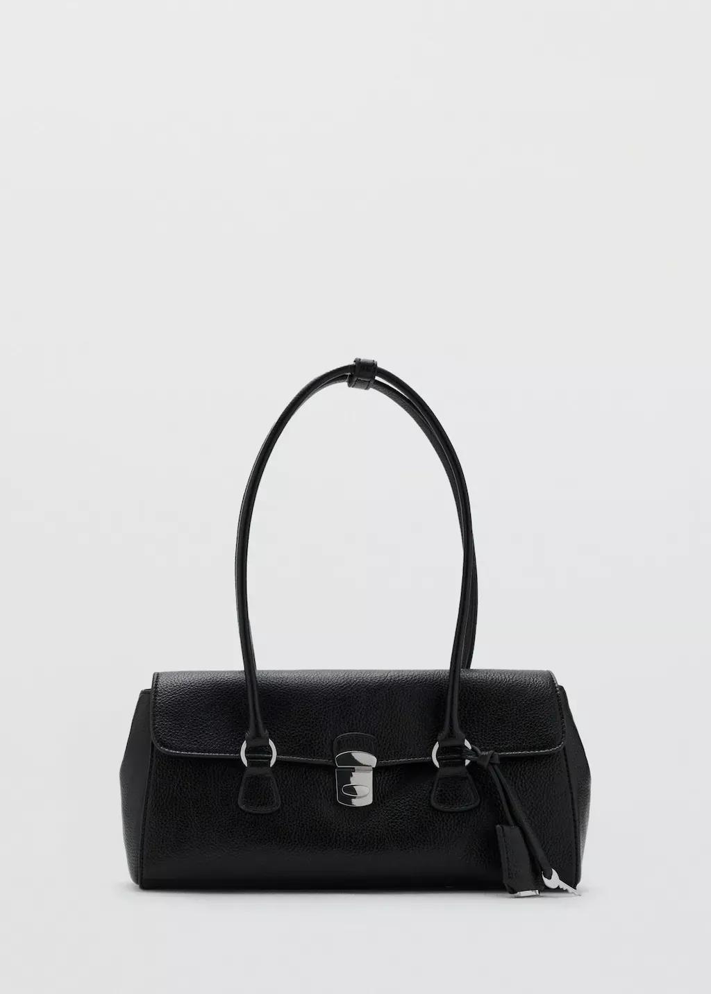 Black City Shoulder Flap Bag, Black, large image number 4