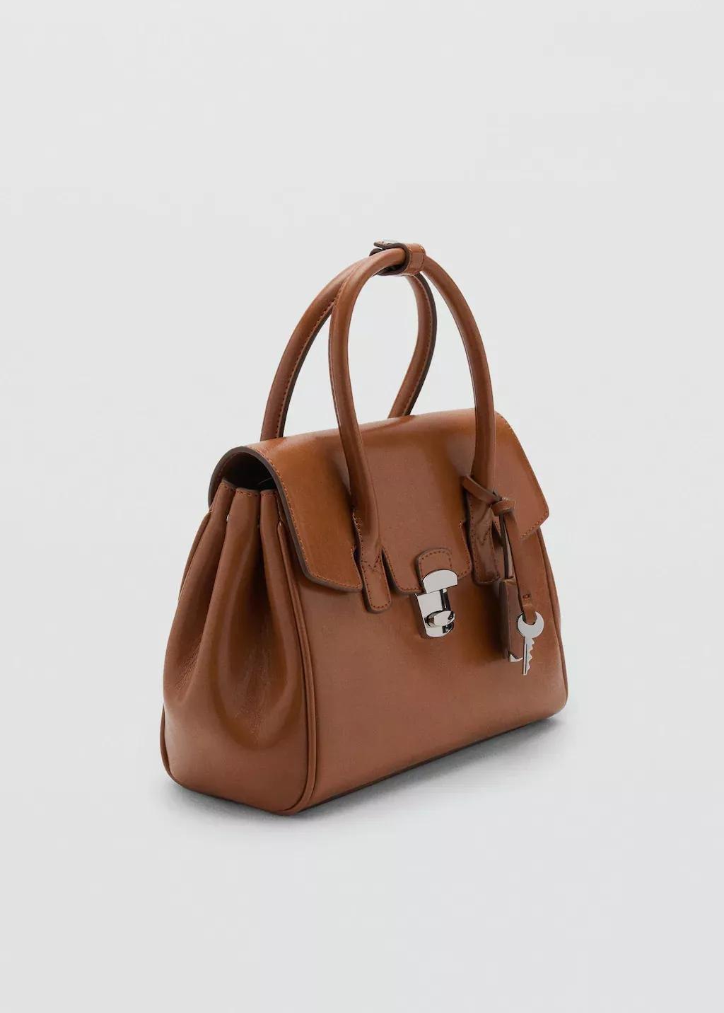 Brown Small Flap City Bag, Dark Brown, medium
