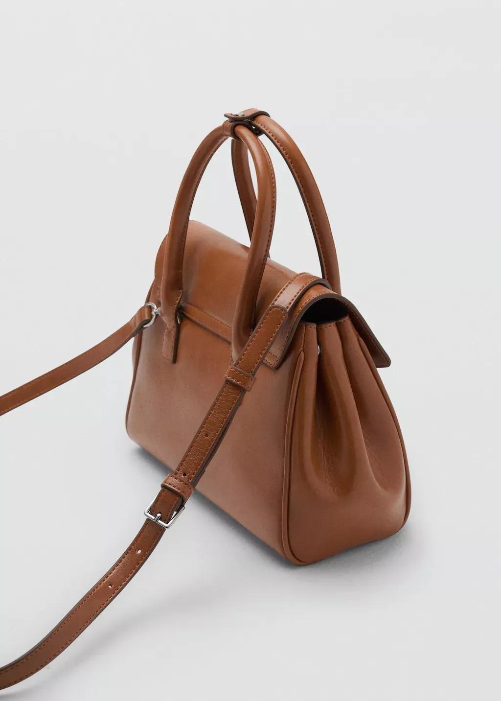 Brown Small Flap City Bag, Dark Brown, large image number 1