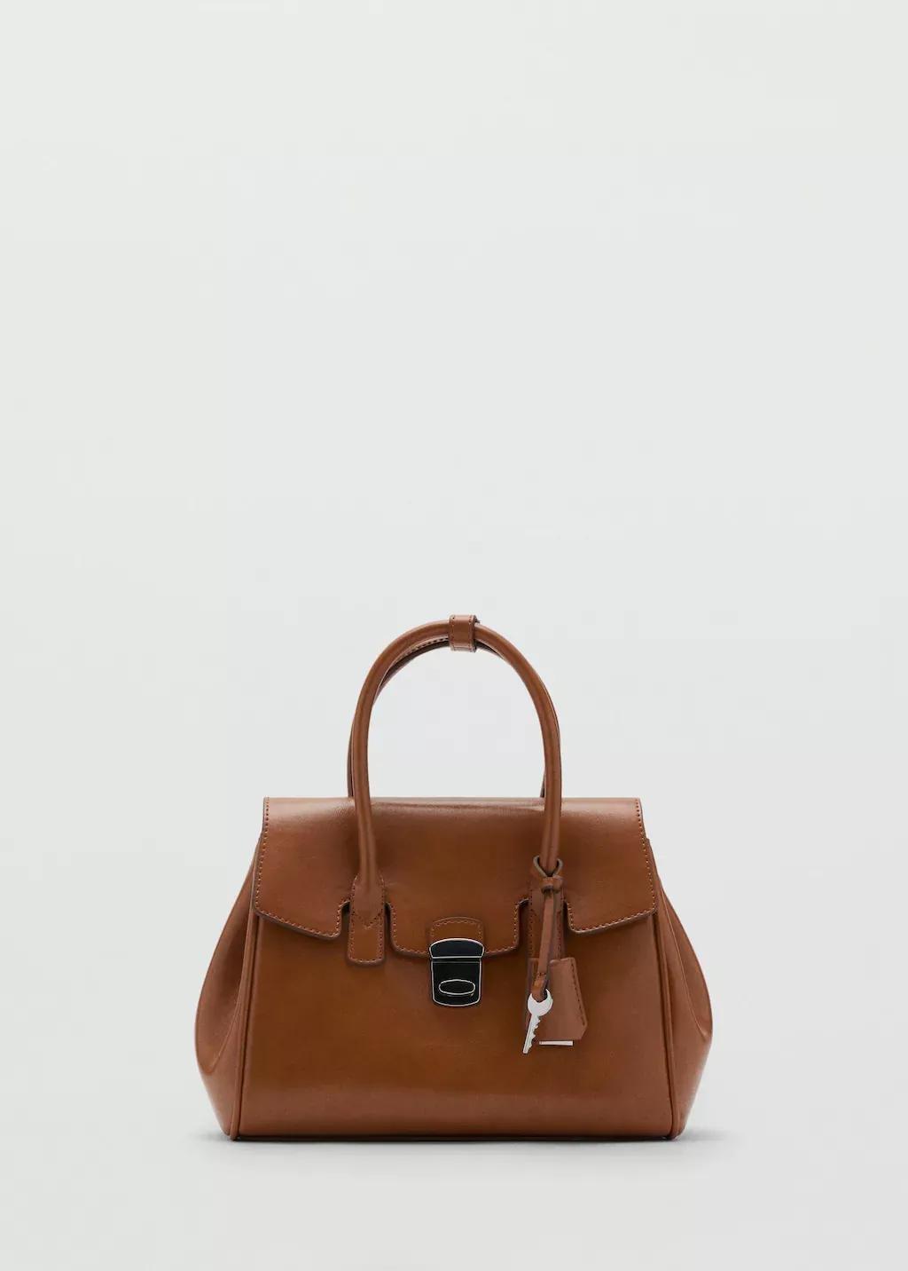 Brown Small Flap City Bag, Dark Brown, large image number 3