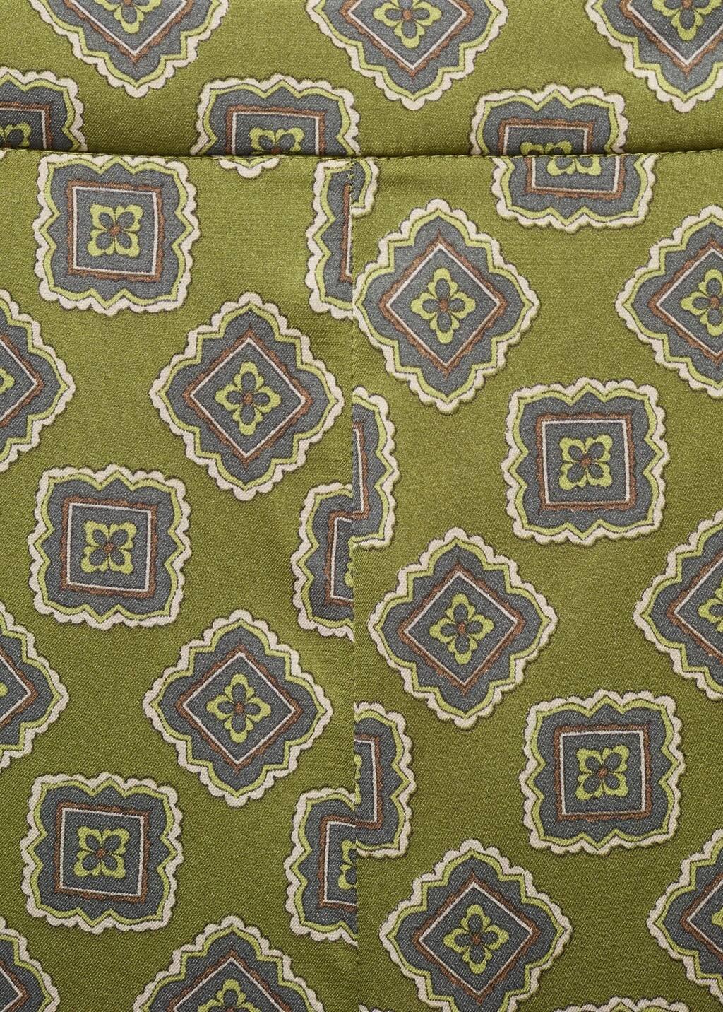 Green Geometric-Print Satin Trousers, 0201_43, medium