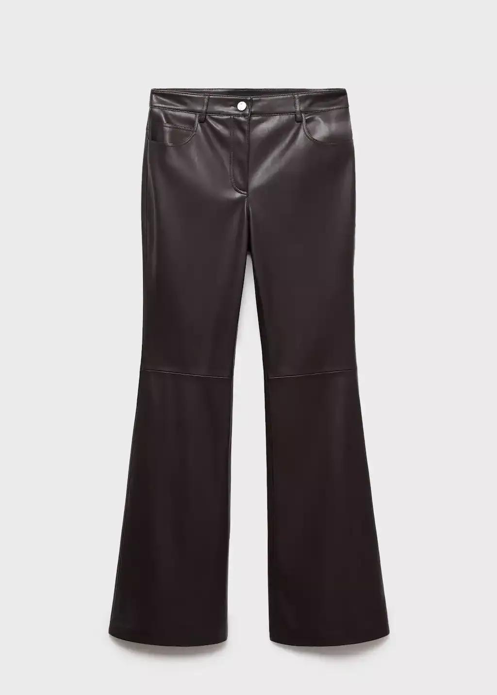 Brown Leather-Effect Skinny Trousers, , large image number 0