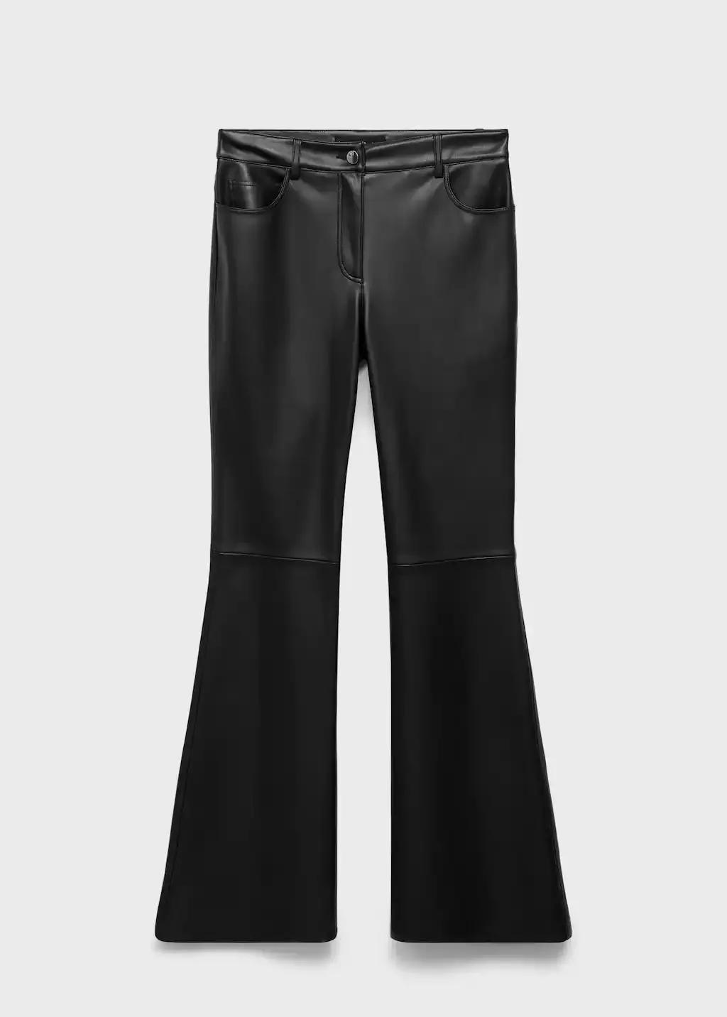 Black Leather-Effect Skinny Trousers, , medium