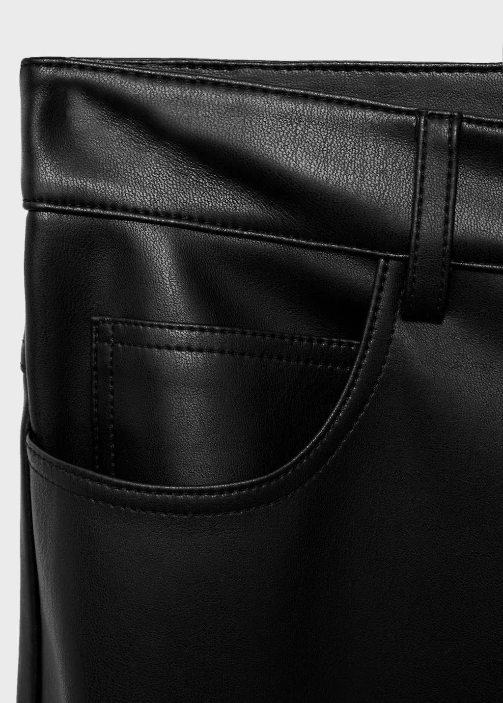 Black Leather-Effect Skinny Trousers, , large image number 1