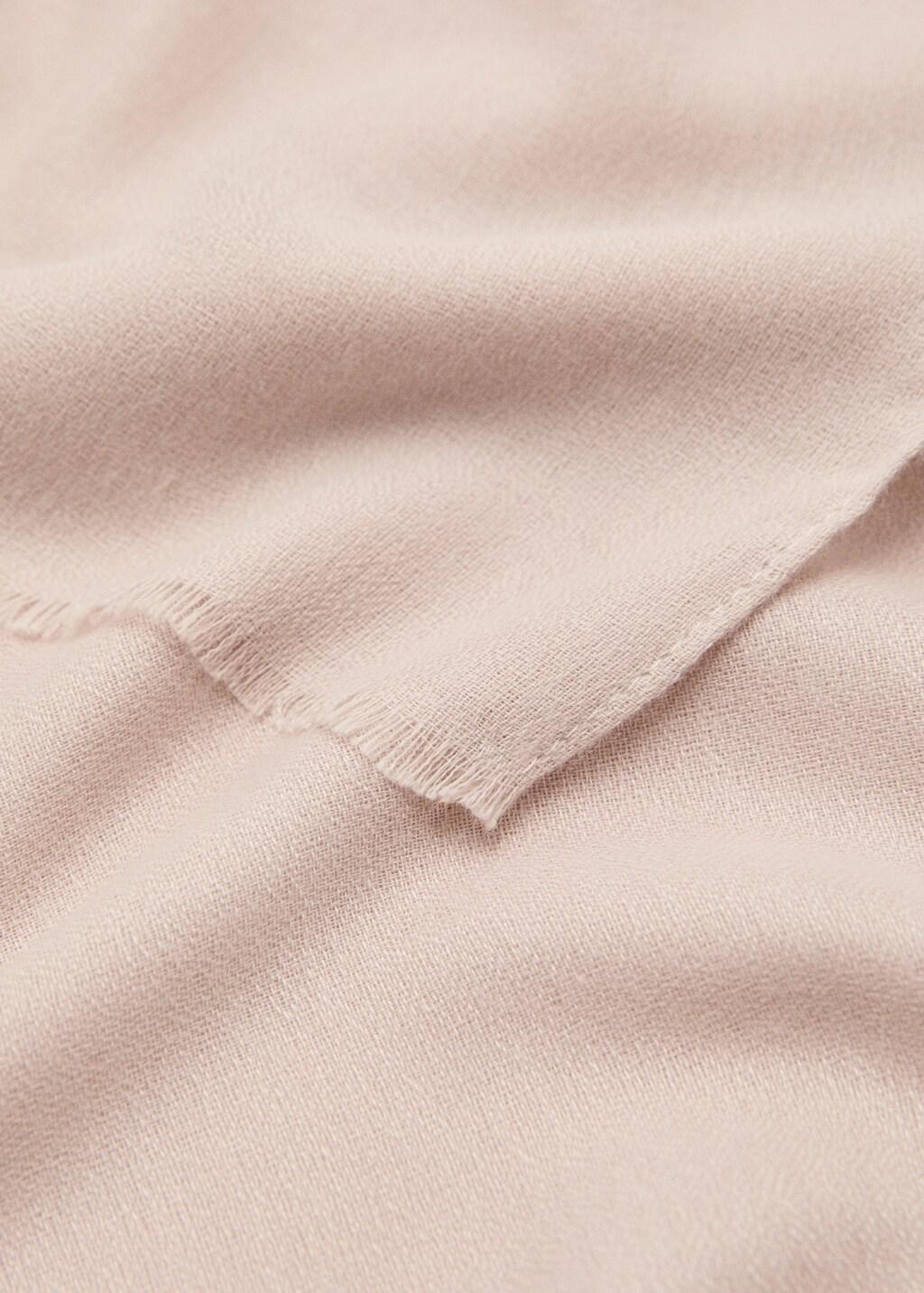 NATURAL WHITE Frayed edge scarf, 0201_03, medium