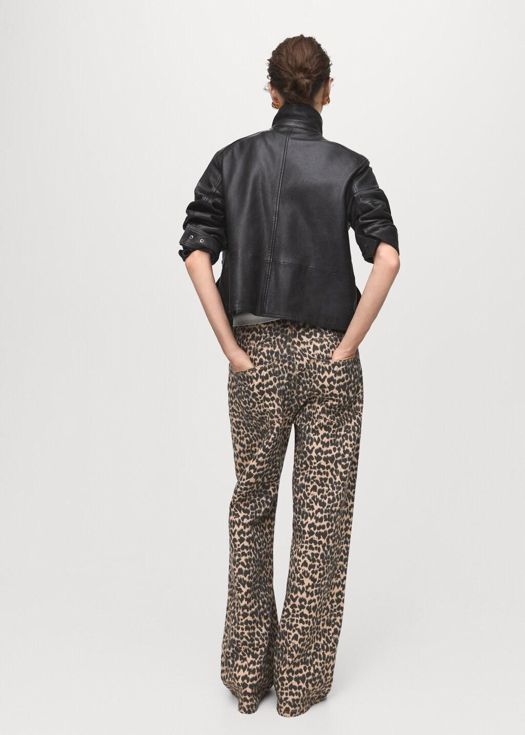 BROWN Leopard-print straight jeans, 0201_30, large image number 2