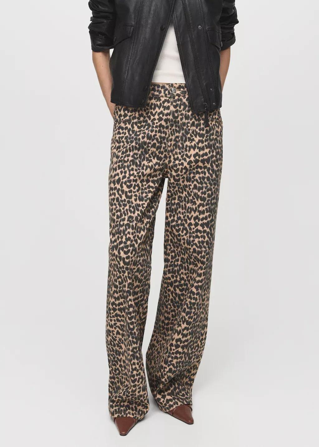 BROWN Leopard-print straight jeans, 0201_30, large image number 3