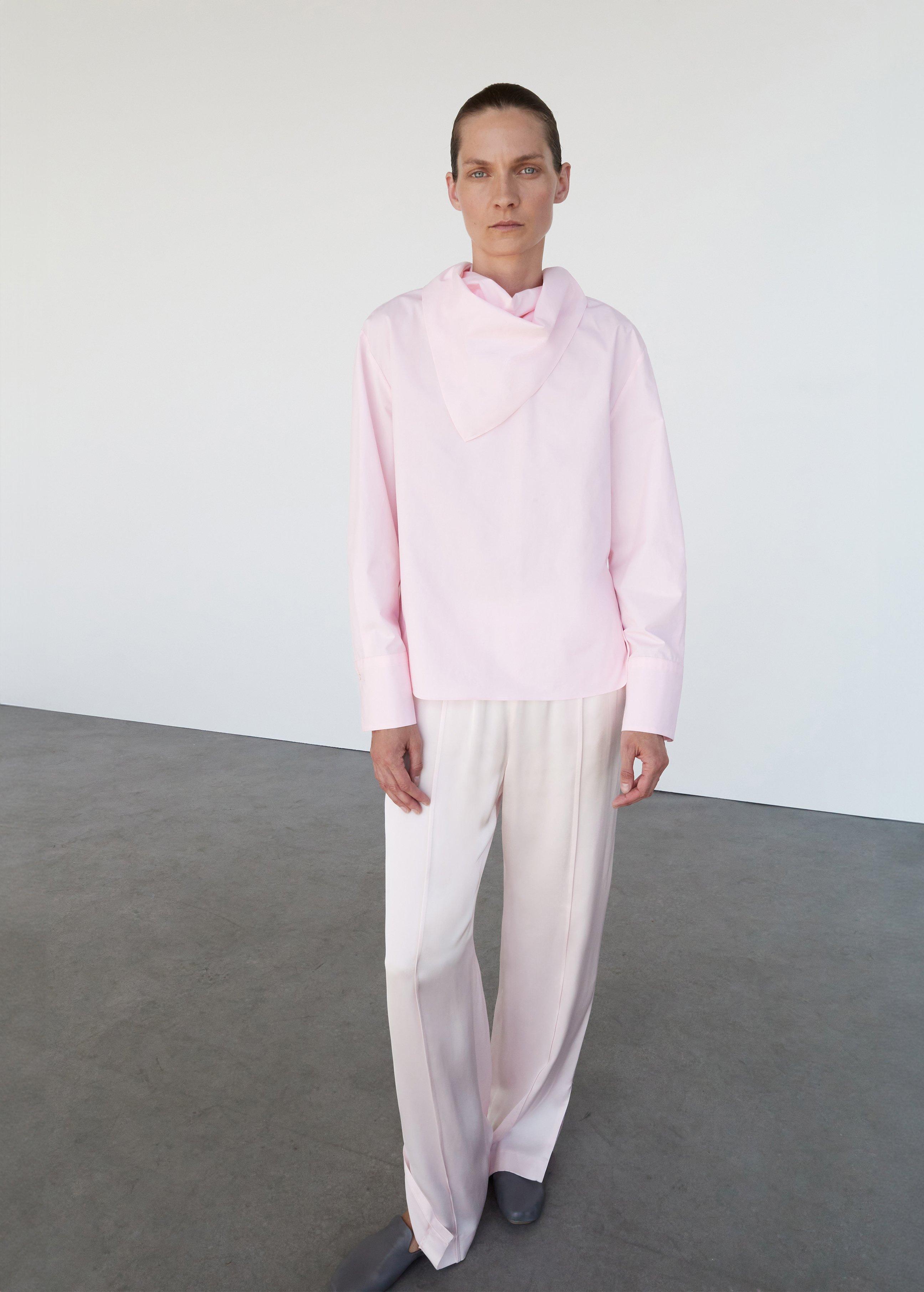 Pink Lt Pastel Poplin Blouse With Handkerchief, , large image number 0