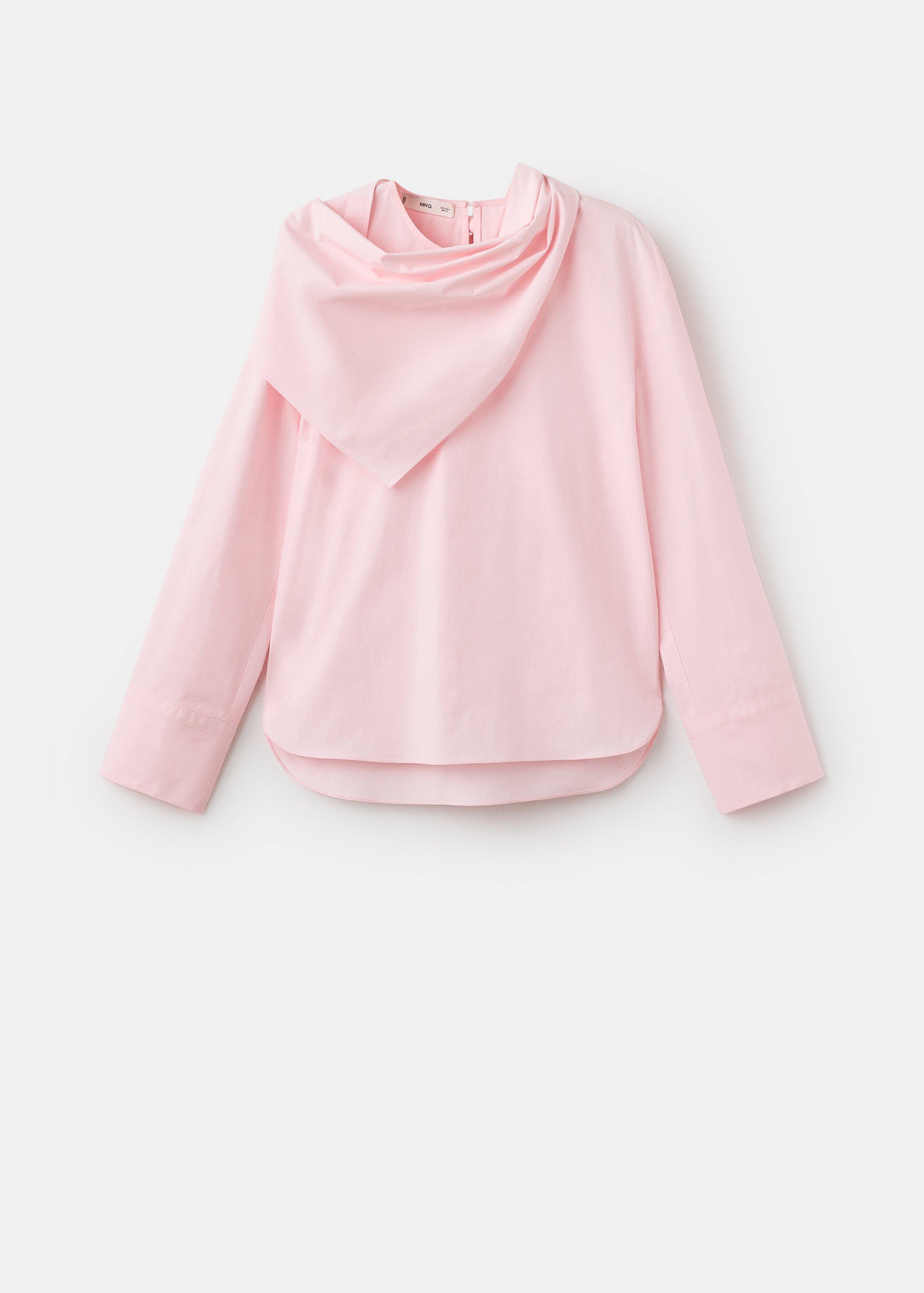 Pink Lt Pastel Poplin Blouse With Handkerchief, , large image number 4