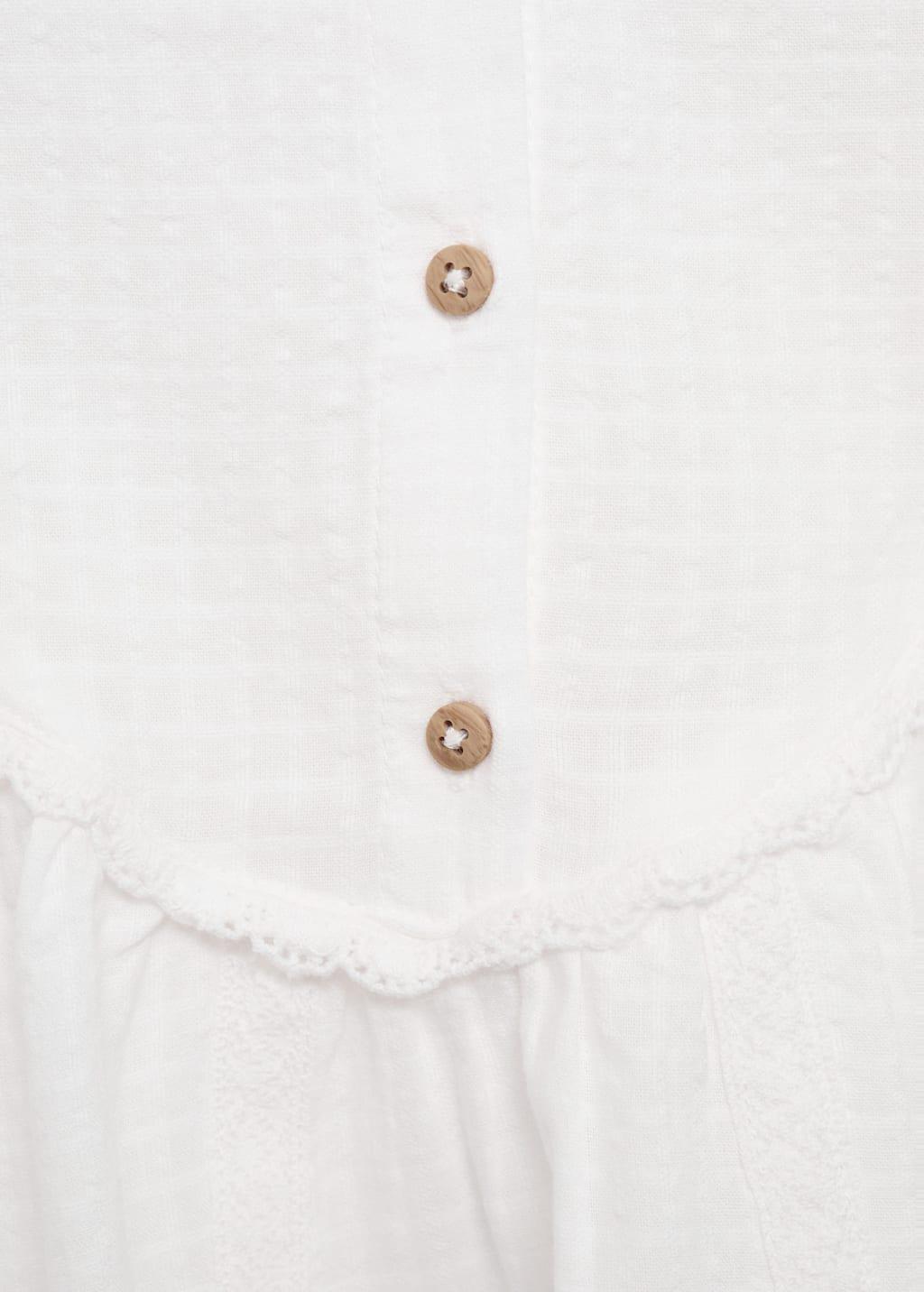 White Blouse With Lace Trim Details, Kids Girls, White, large image number 2