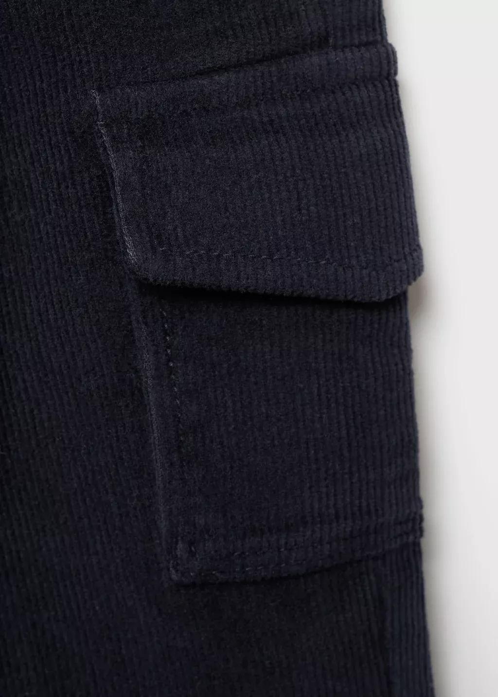 Navy Corduroy Cargo Trousers, Baby Boys, Navy, large image number 2