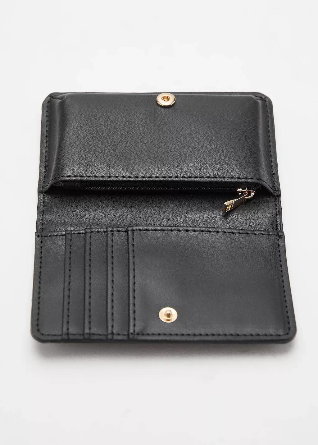BLACK Small shiny croc-effect wallet, 0201_99, medium