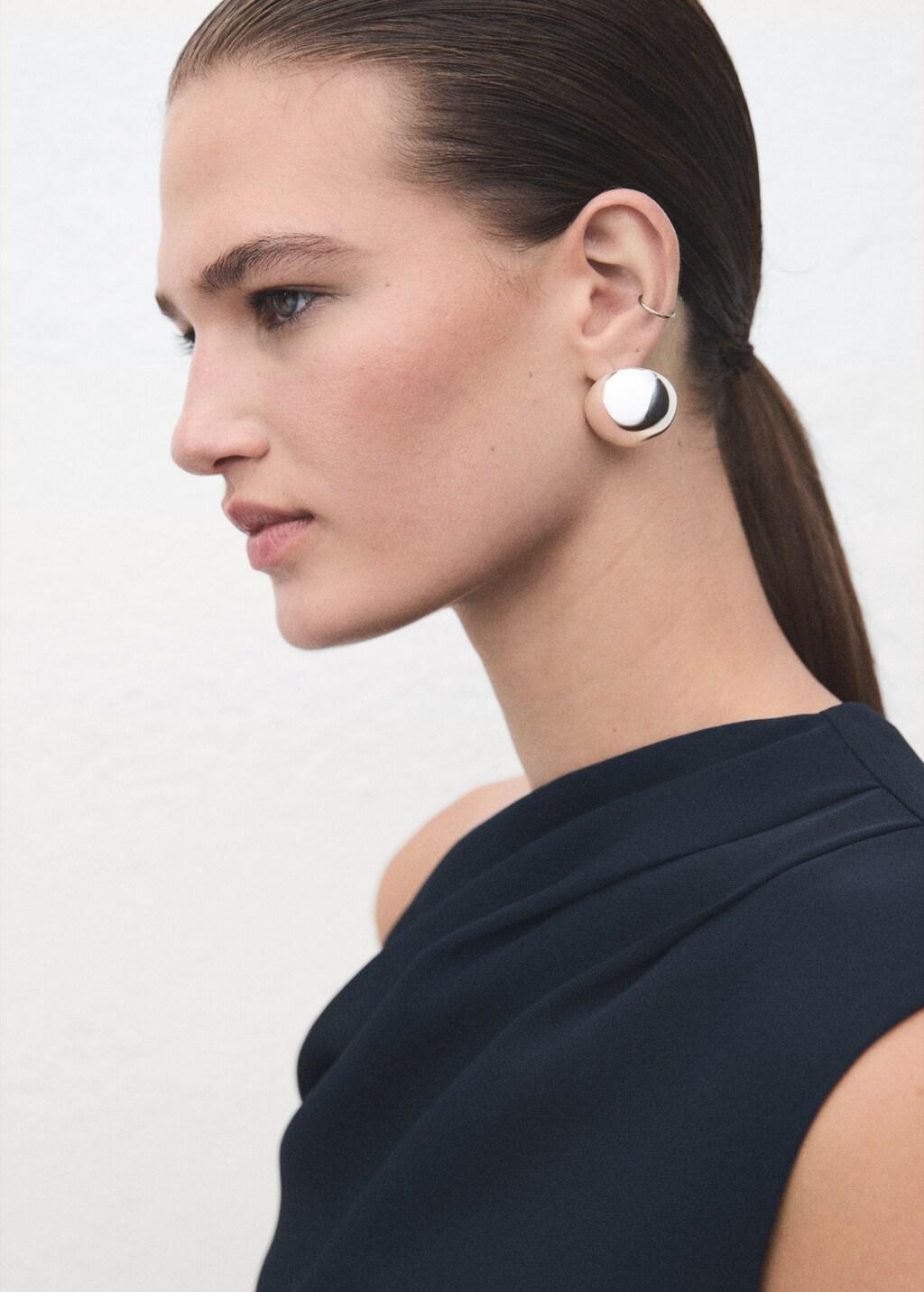 Navy A-Line Dress With Asymmetrical Neckline, Navy, large image number 4