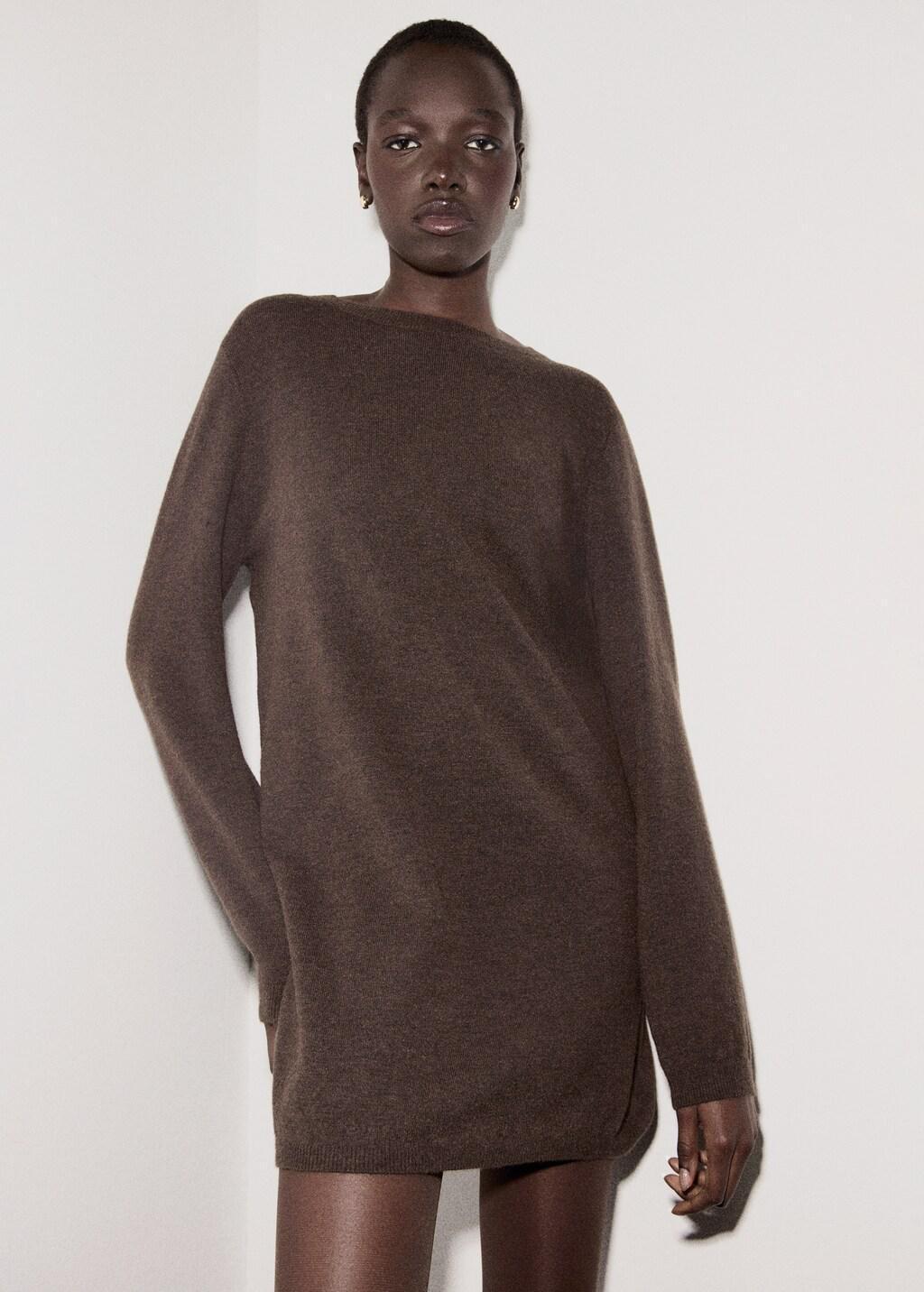 DARK BROWN Fine-knit dress, 0201_32, large image number 3