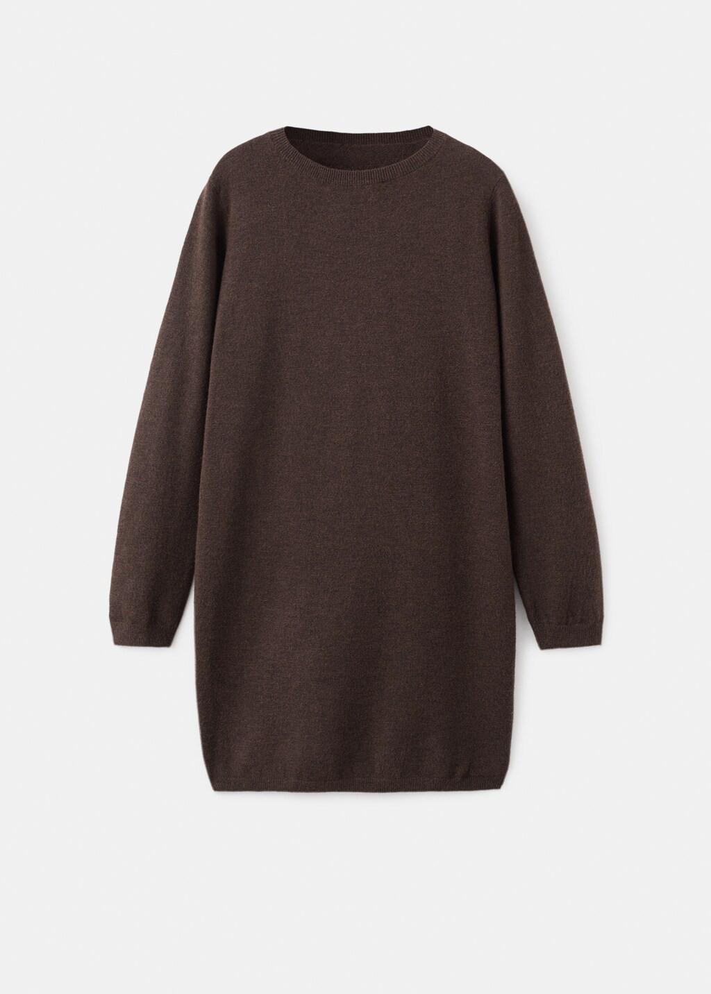 DARK BROWN Fine-knit dress, 0201_32, large image number 6