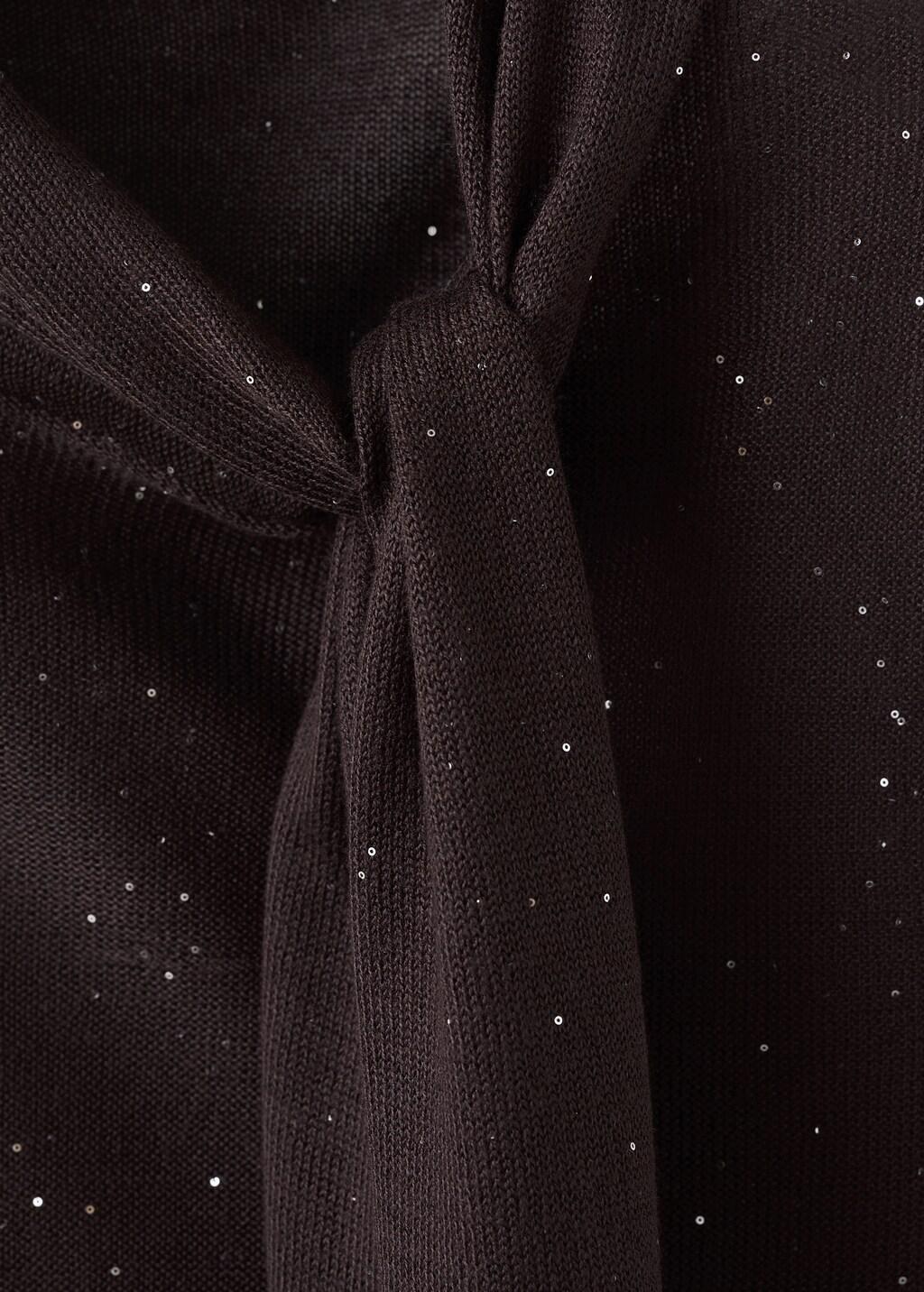 BROWN Shiny top with foulard, 0201_30, large image number 1