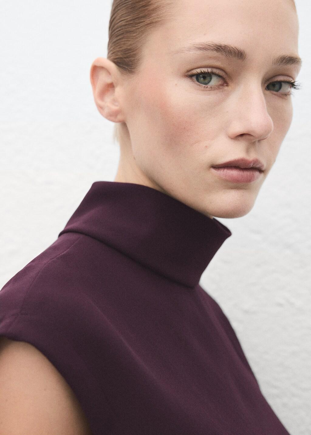 Purple Turtleneck Wrap Dress, 0201_65, large image number 7