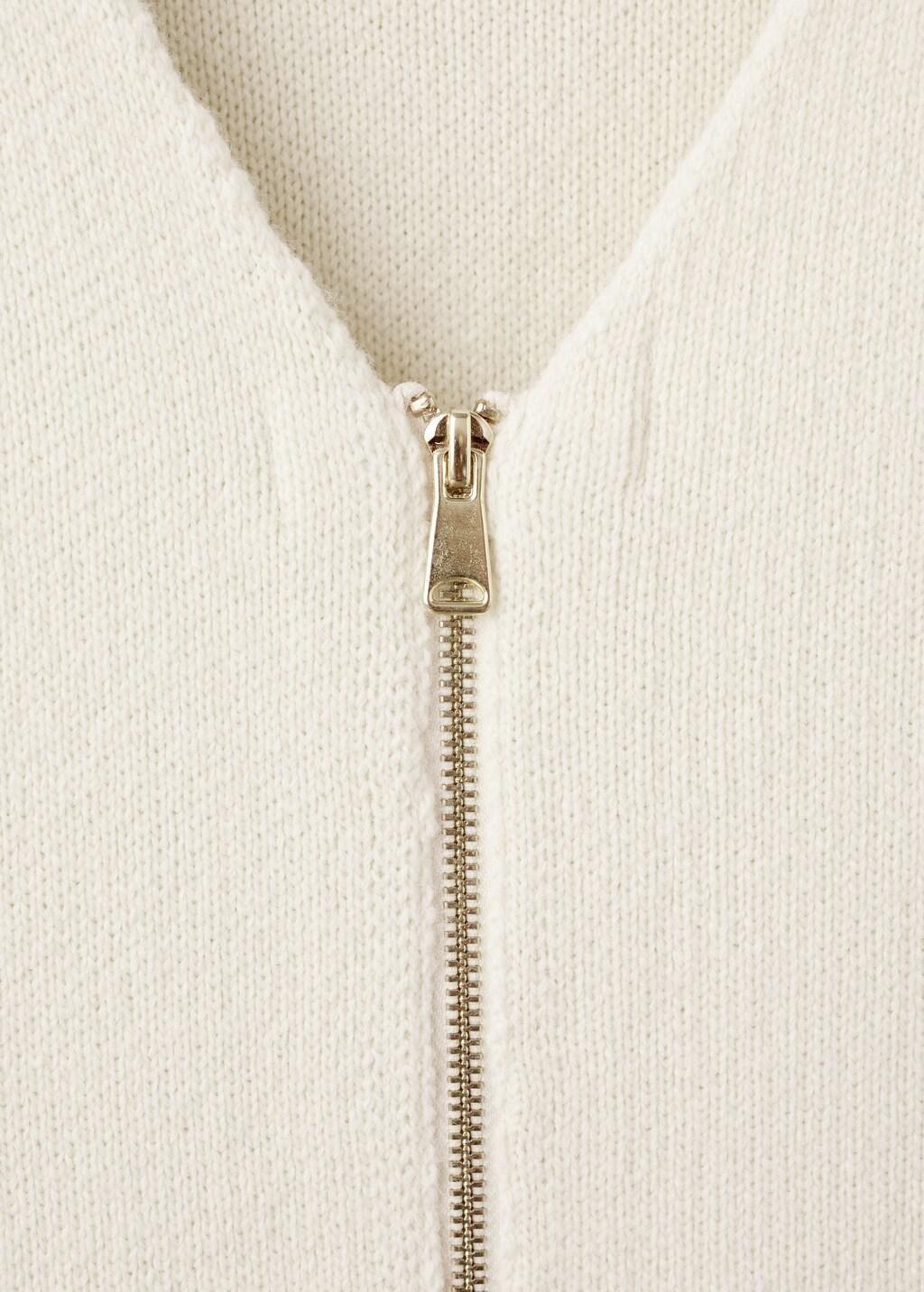 LIGHT BEIGE Knitted jacket with zip, 0201_05, large image number 1